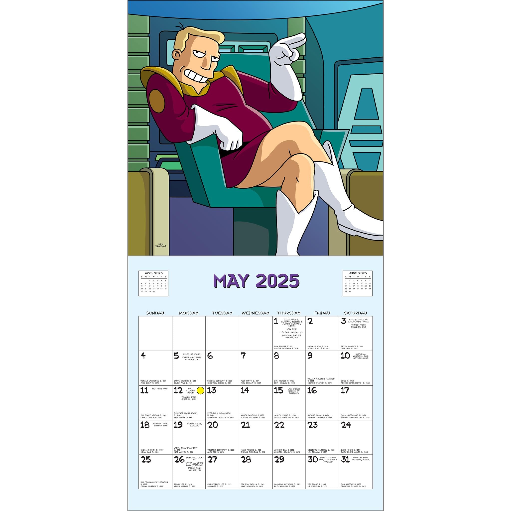 Futurama Wall 2025 Calendar