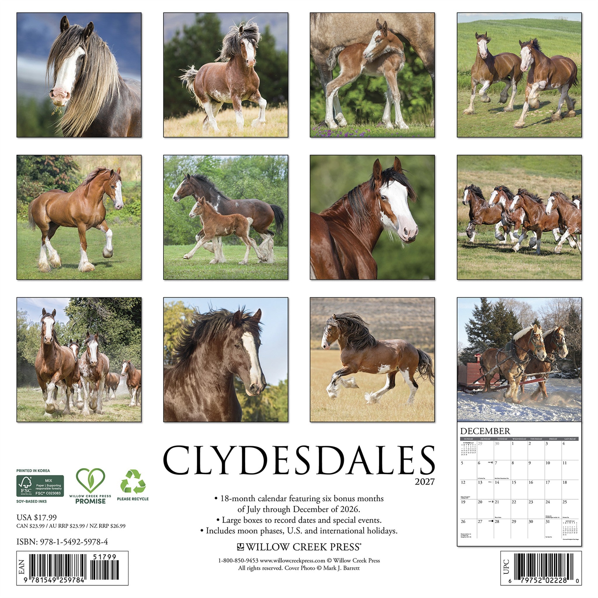 Clydesdales 2027 Wall Calendar