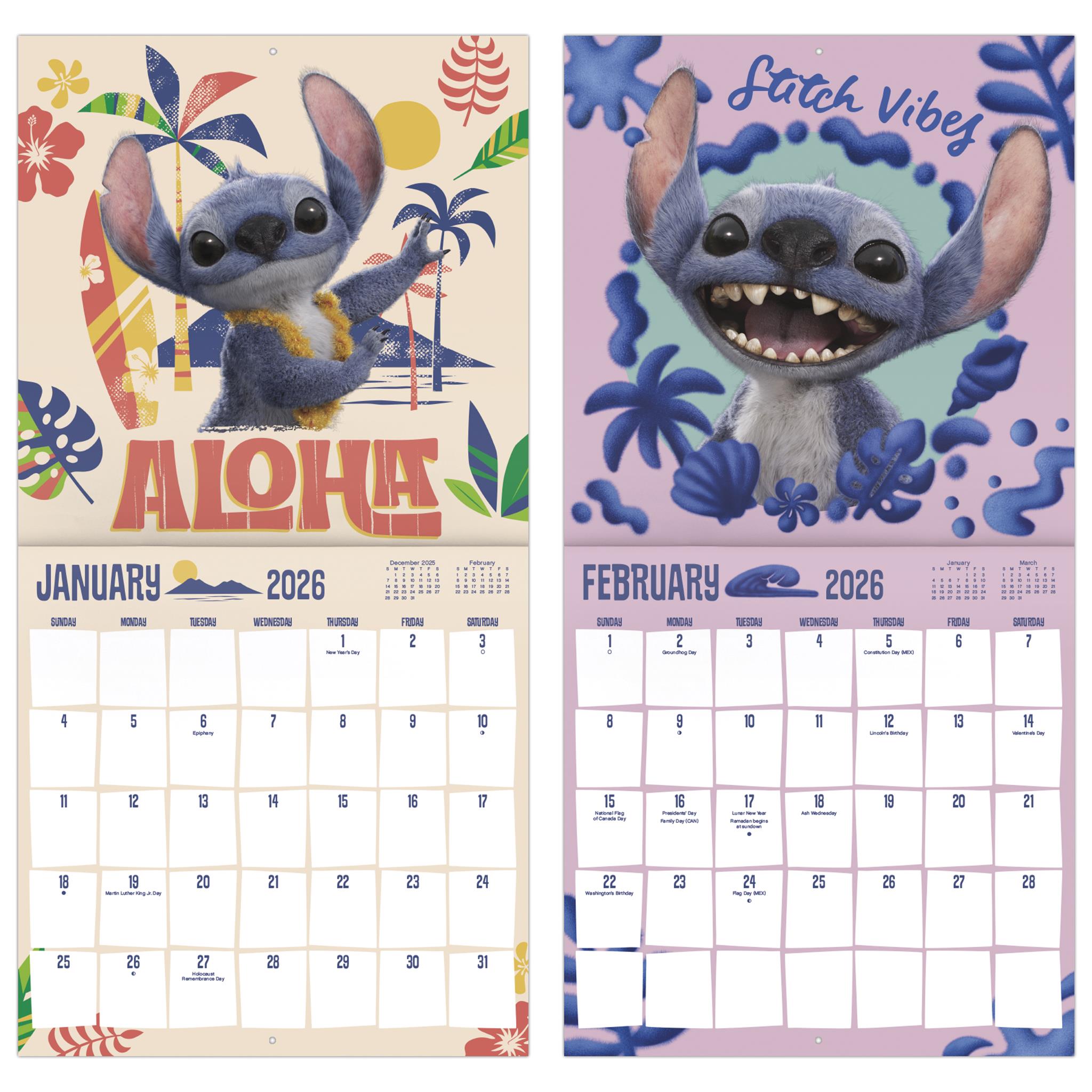 Lilo And Stitch Live Action 2026 Wall Calendar - Online Only
