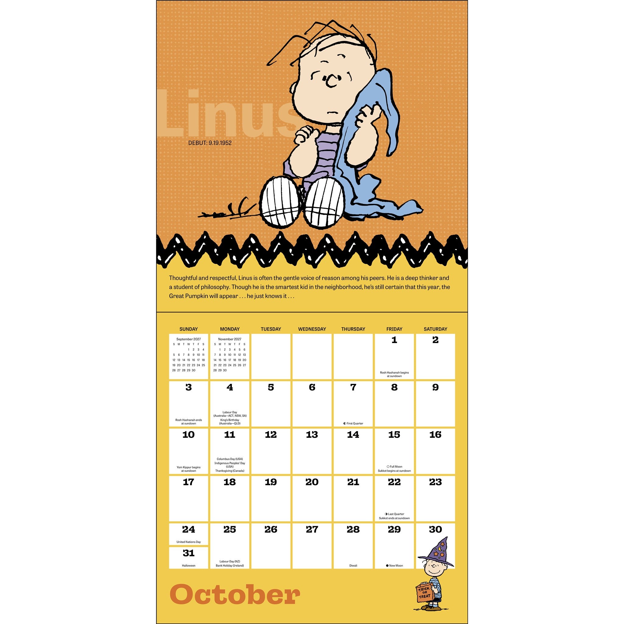 Peanuts® with Decals 2027 Wall Calendar