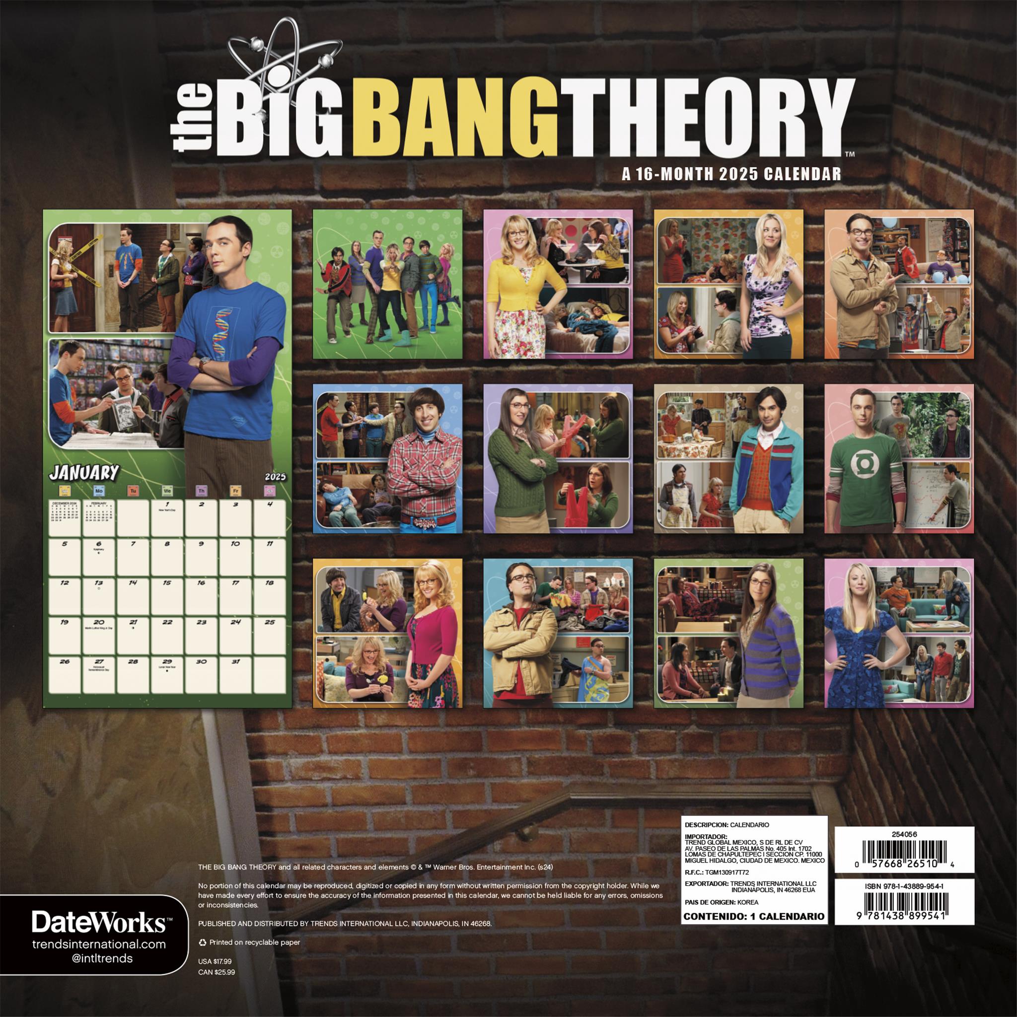 Big Bang Theory Wall 2025 Calendar