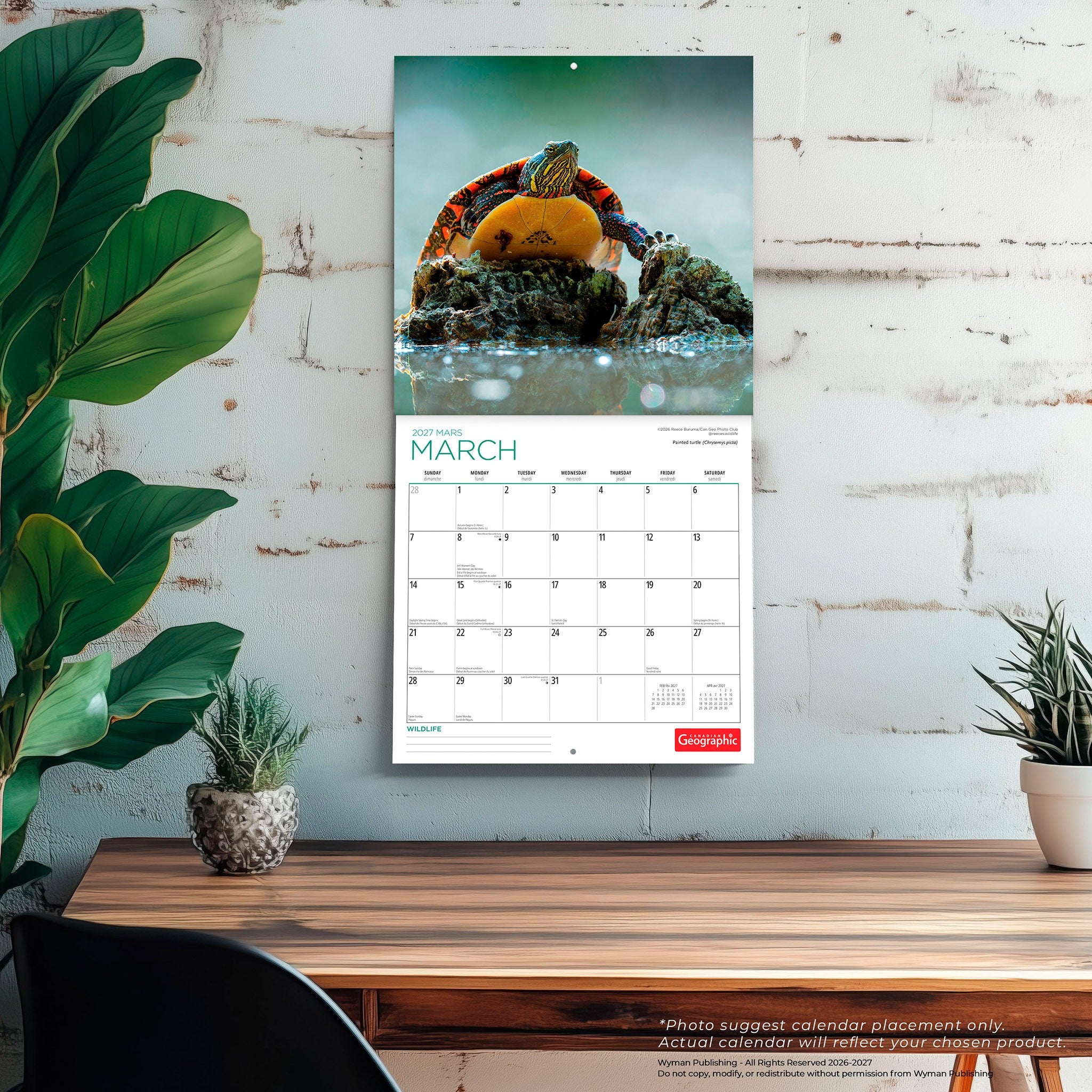 Canadian Geographic Wildlife 2027 Wall Calendar