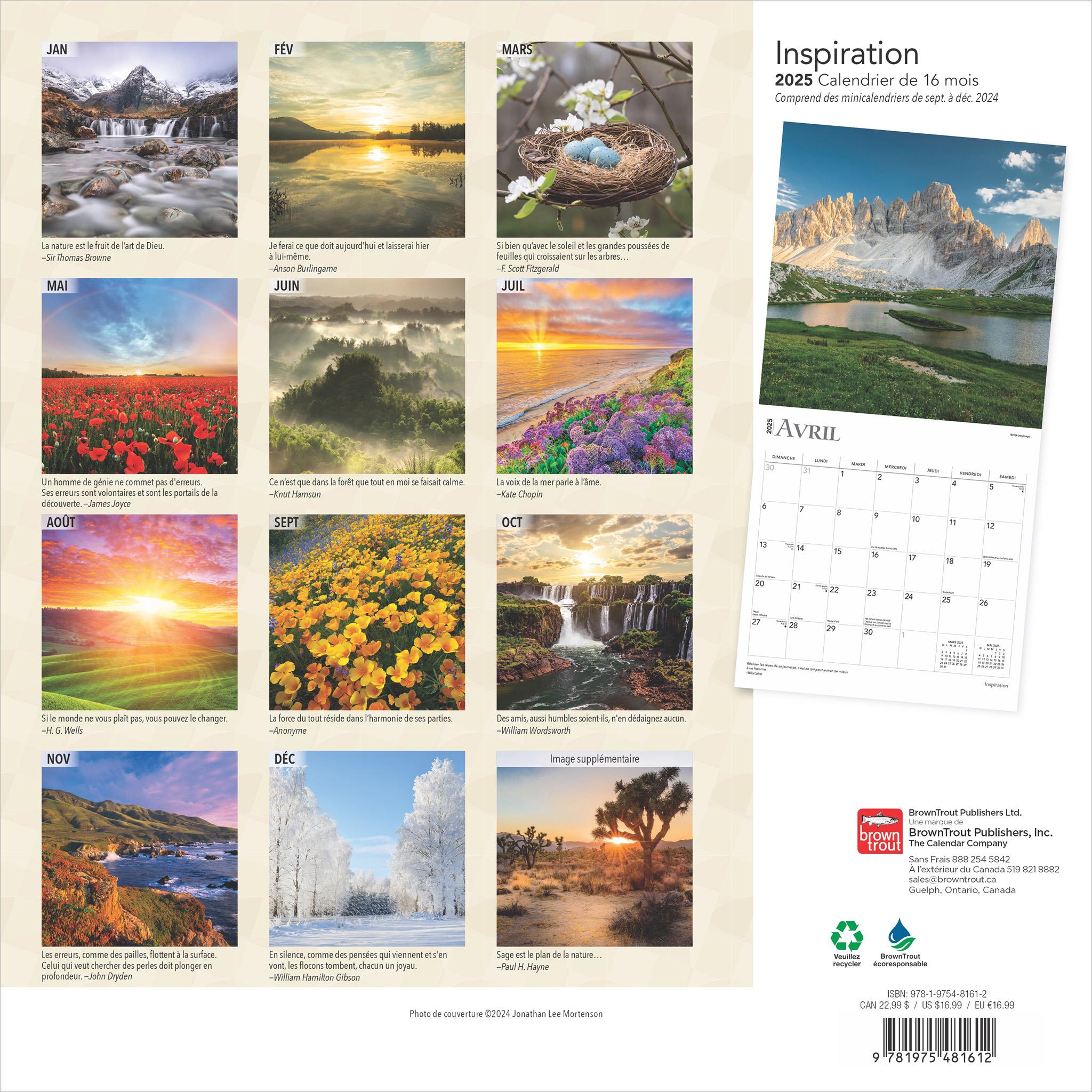 Inspiration Wall 2025 Calendar (French)