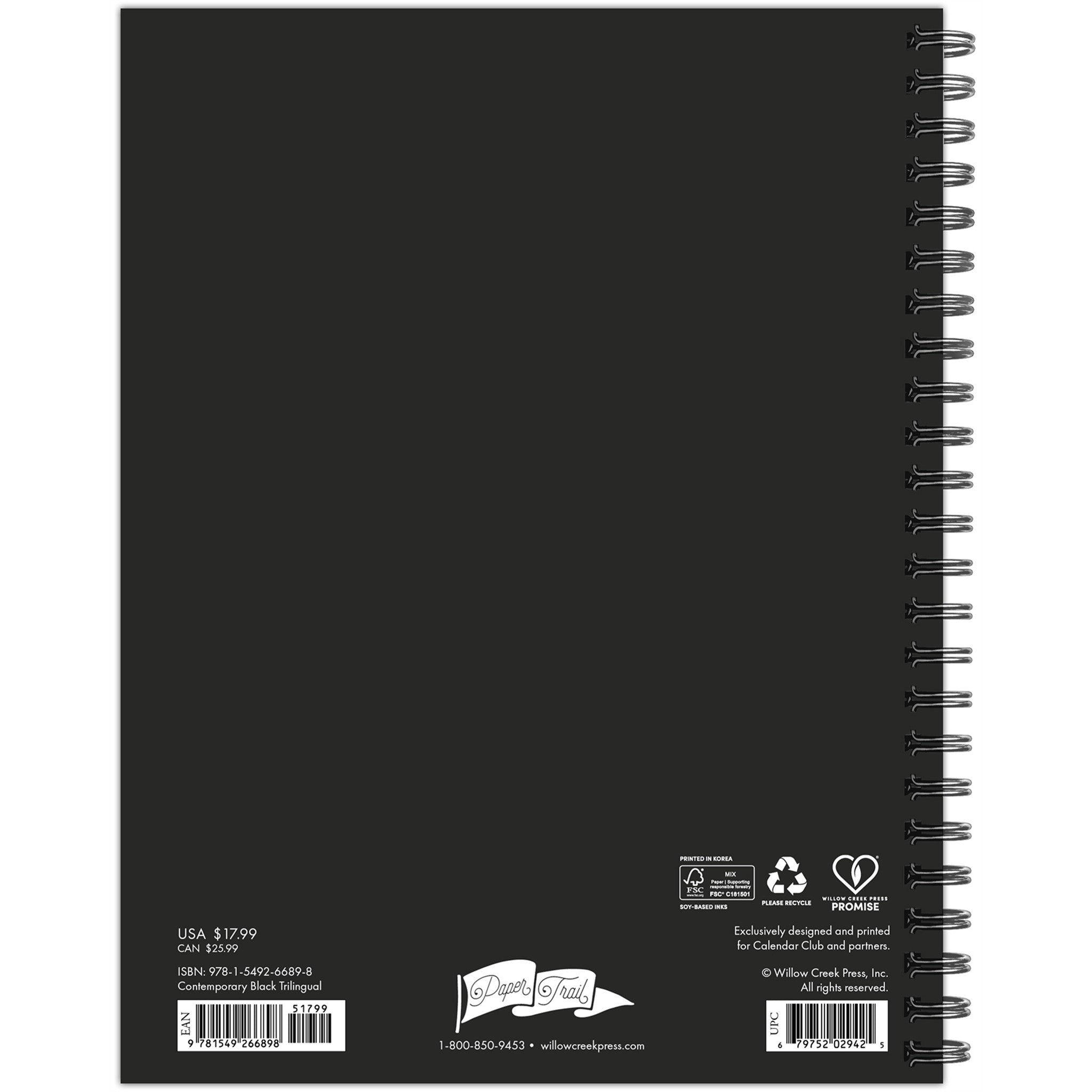 Contemporary Black Exclusive 2027 Engagement Calendar