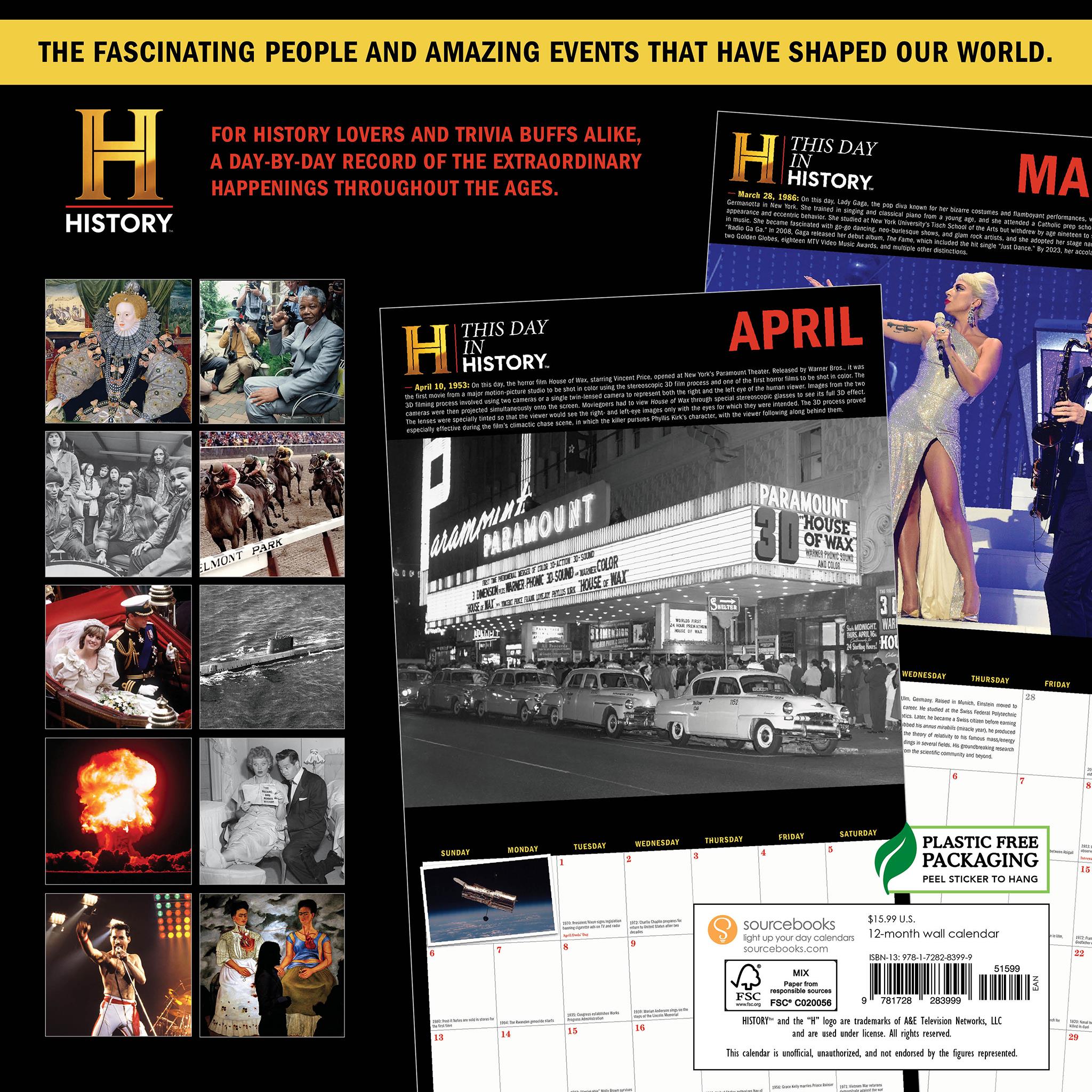 History Channel This Day In History Wall 2025 Calendar