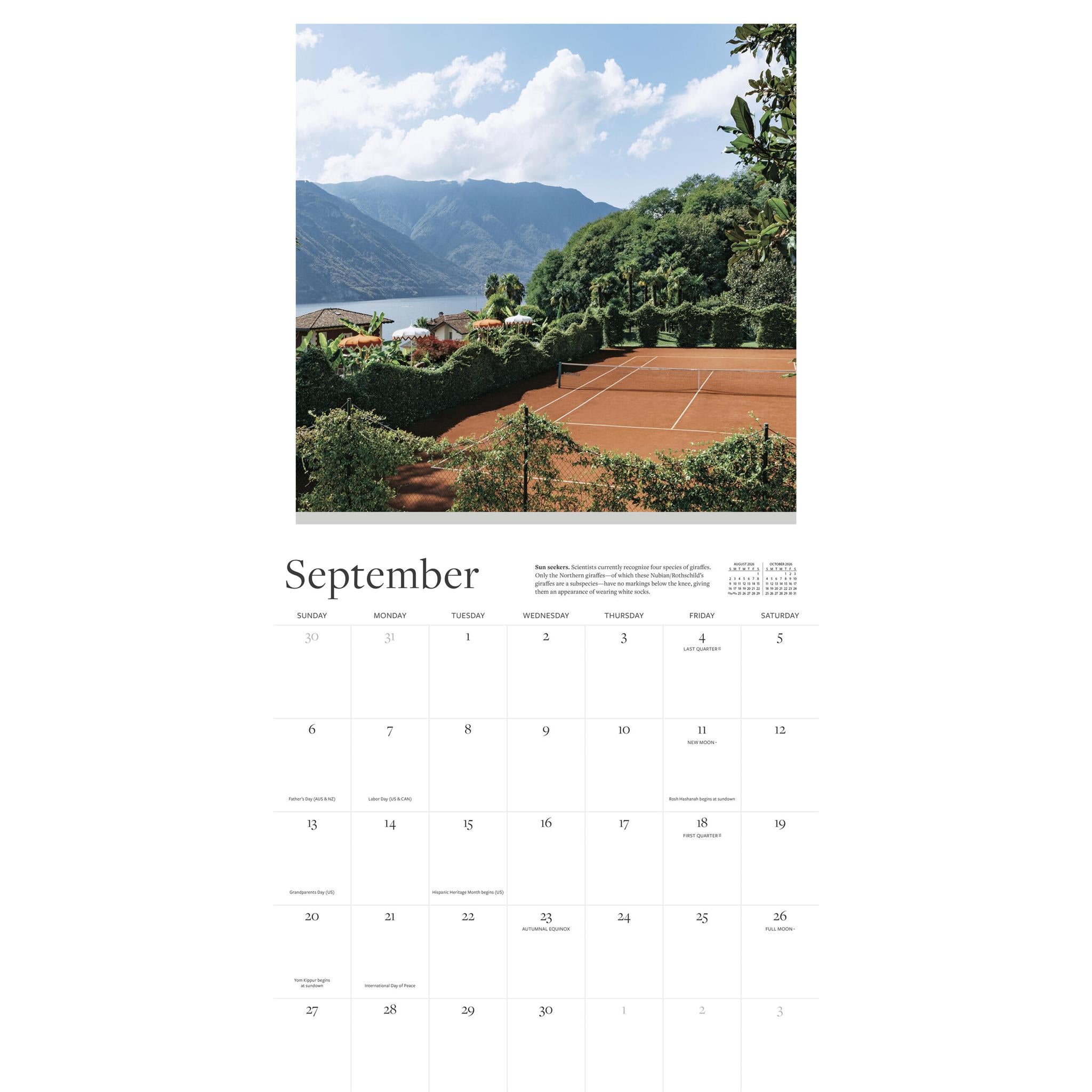 The Tennis Court 2026 Wall Calendar - Online Only