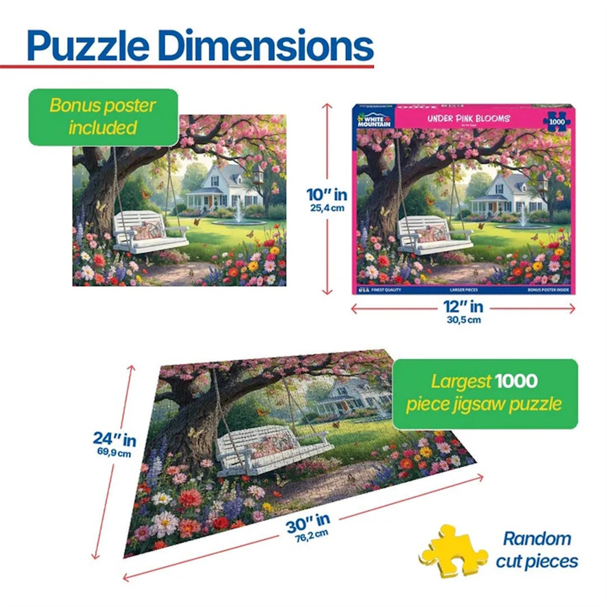 Under Pink Blooms 1000 Piece Puzzle