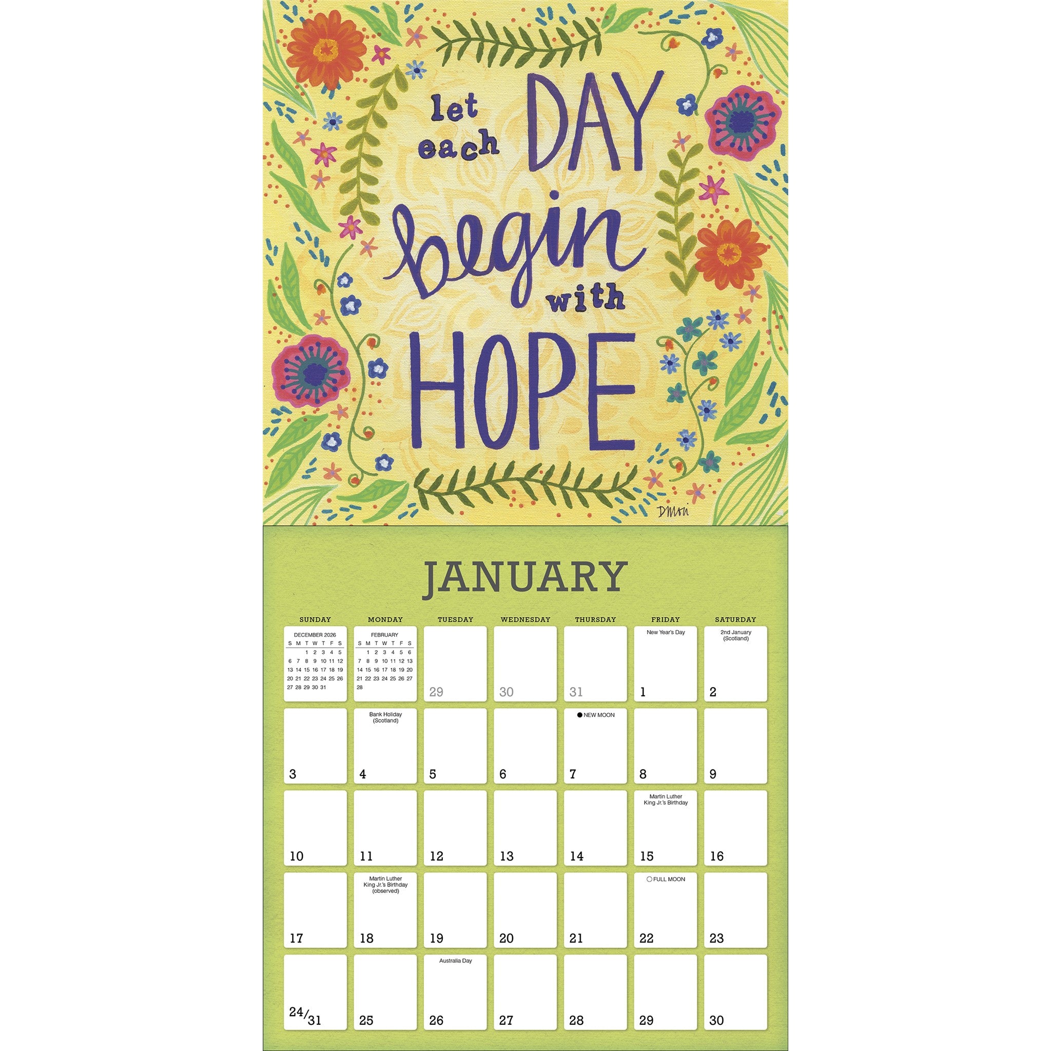 A Year of Hope and Inspiration 2027 Wall Calendar
