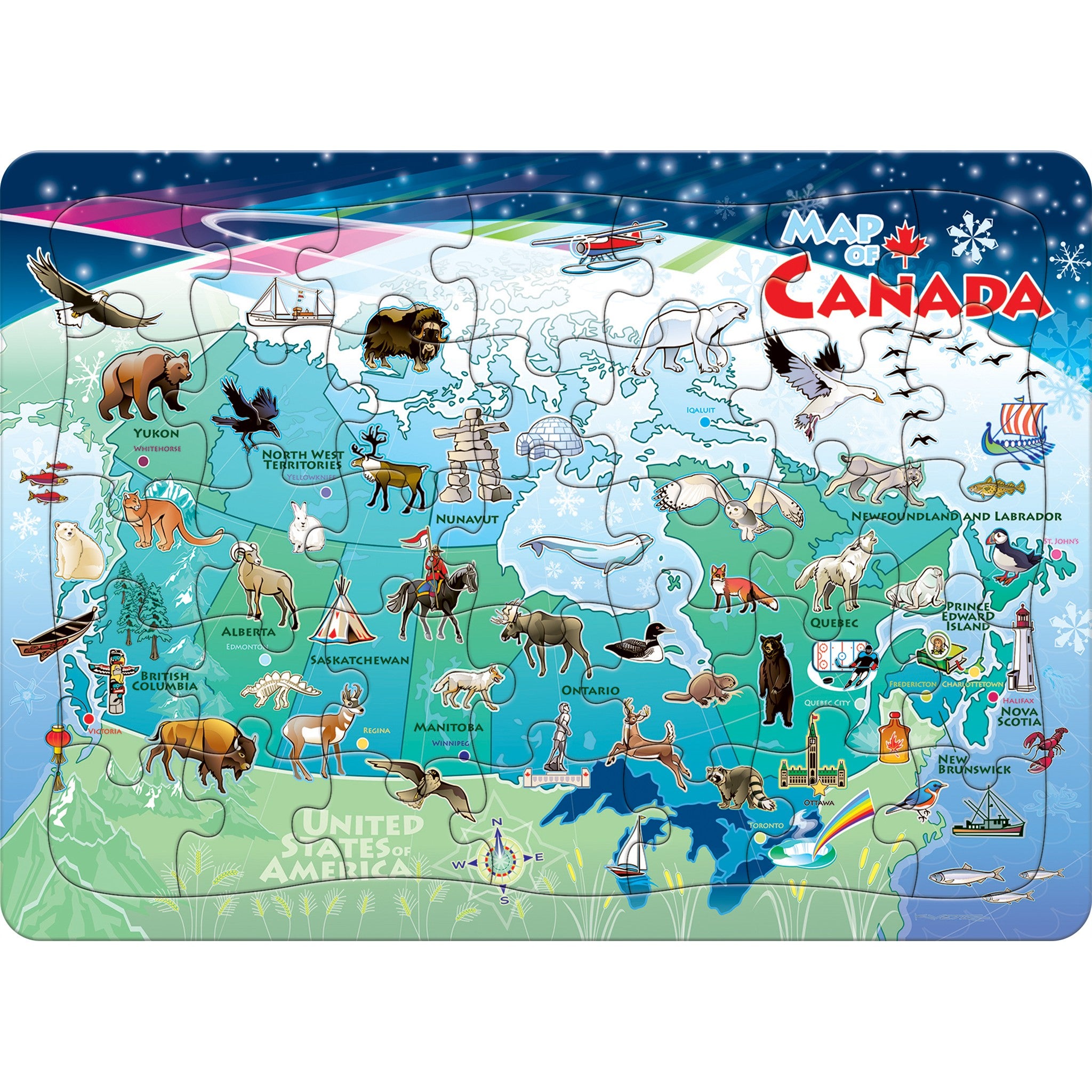 Canada Map 35 Piece Tray Puzzle