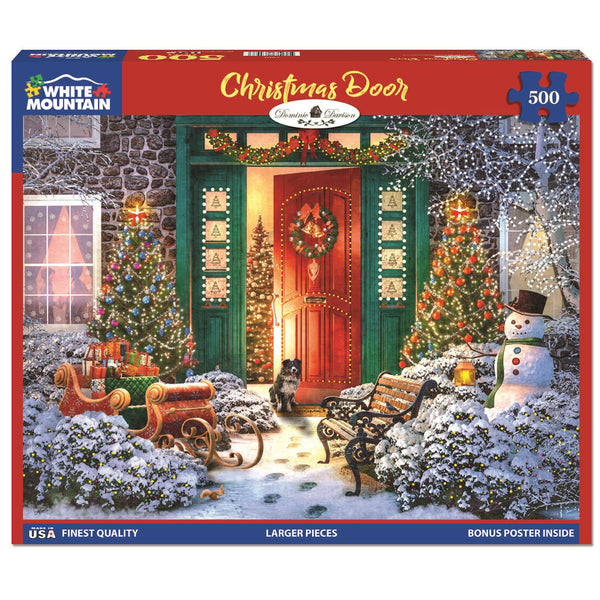 Christmas Door 500 Piece Puzzle White Mountain Puzzles