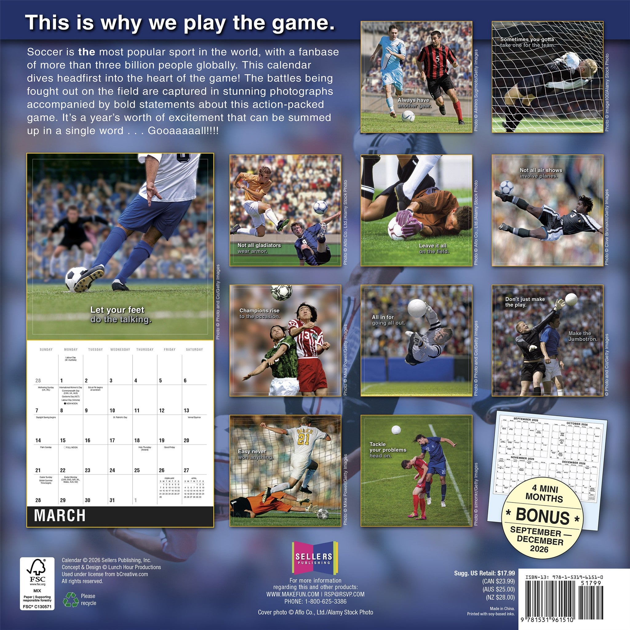 Soccer 2027 Wall Calendar