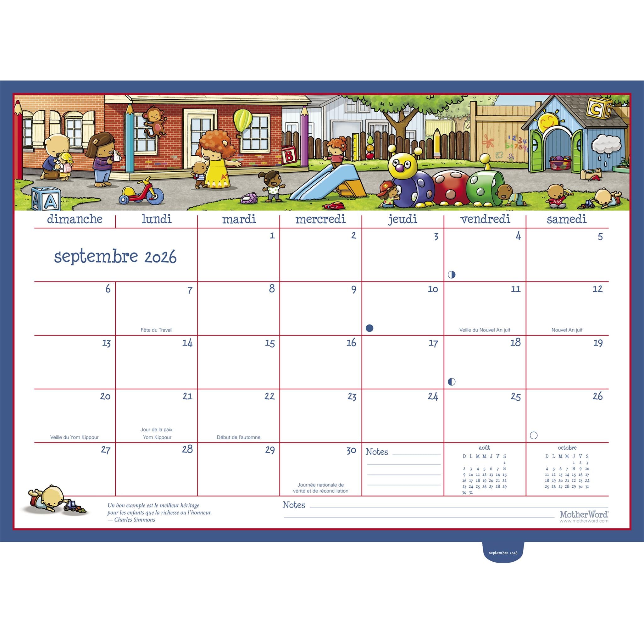 Motherword 2025-2026 Deluxe Wall Calendar (French)