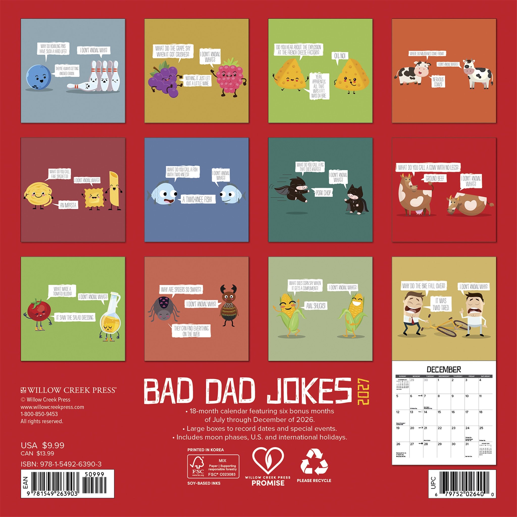 Bad Dad Jokes 2027 Mini Calendar