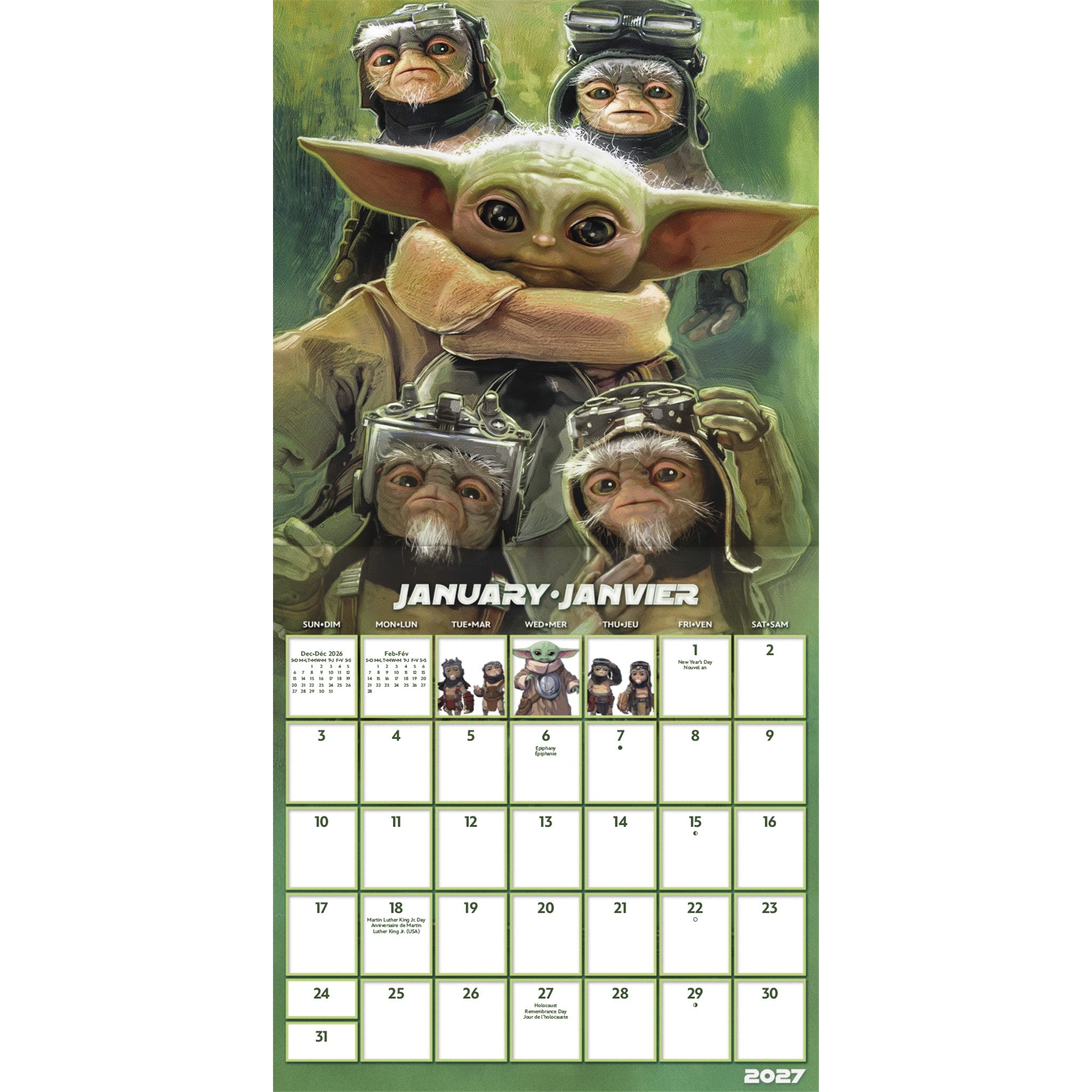 Star Wars Mandalorian Grogu 2027 Mini Calendar
