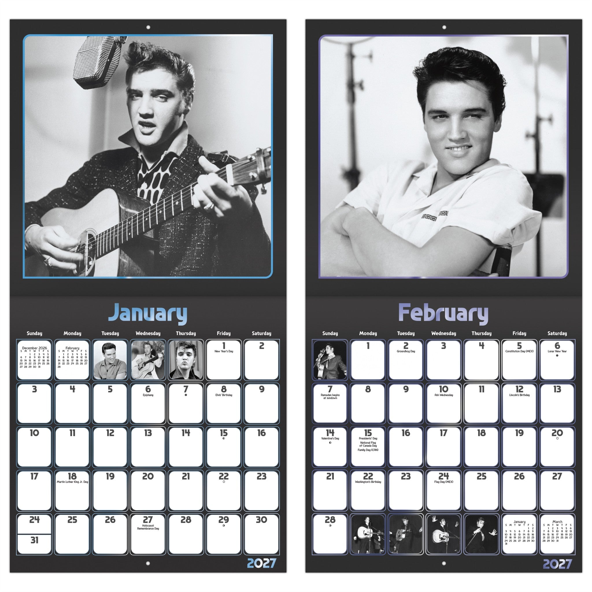 Elvis Presley Collector's 2027 Wall Calendar - Online Only