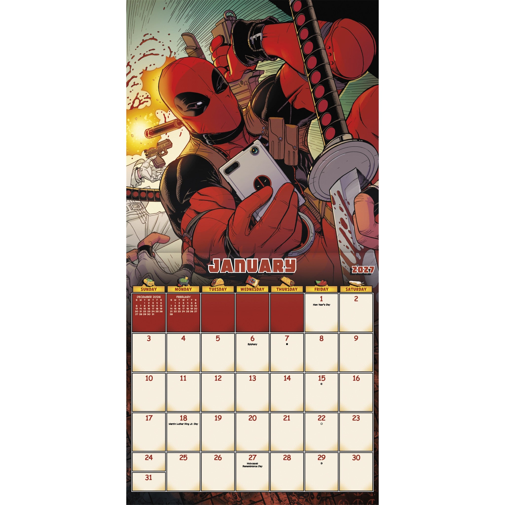 Deadpool 2027 Wall Calendar