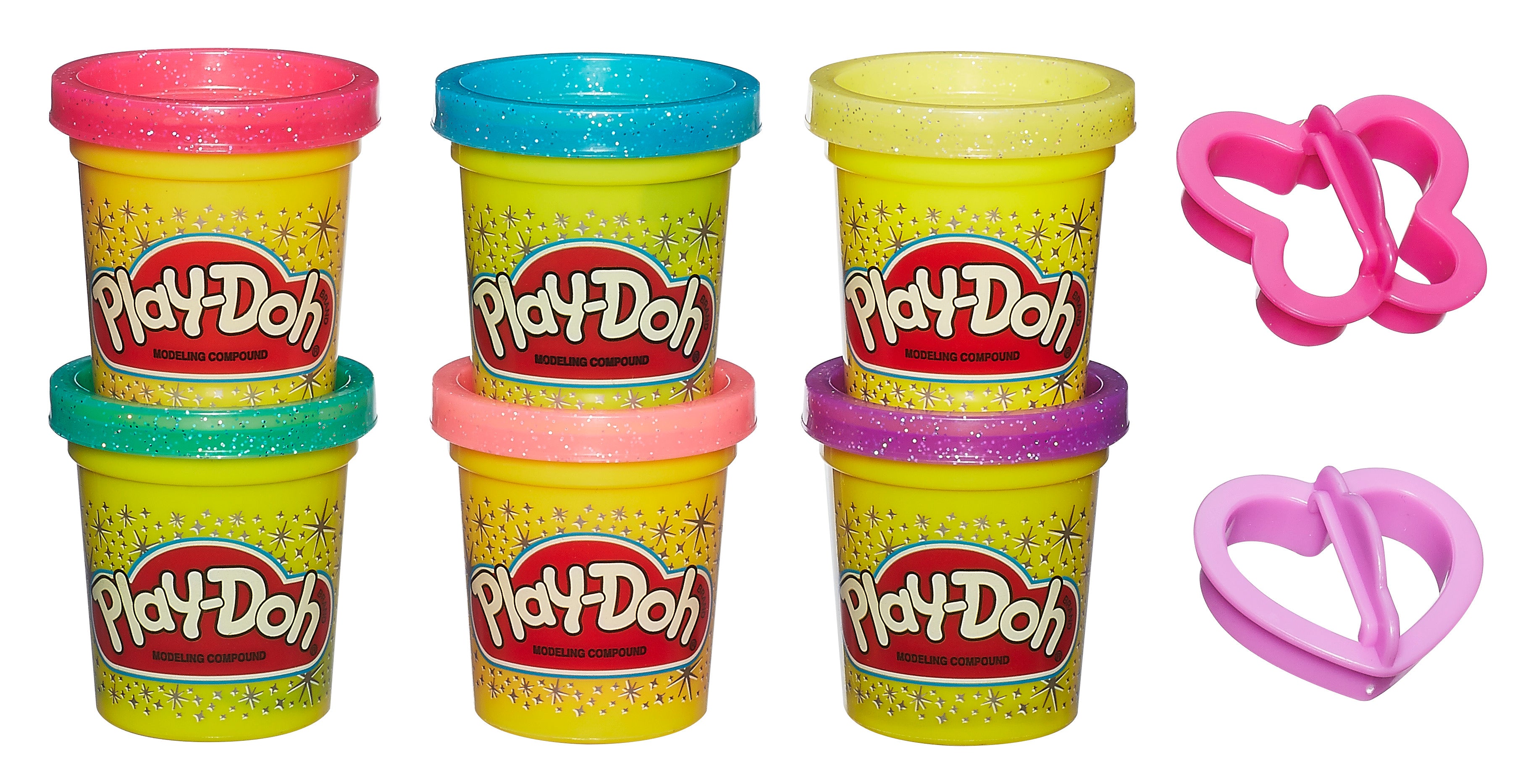 Play Doh Sparkle 6pk Glitter Compound