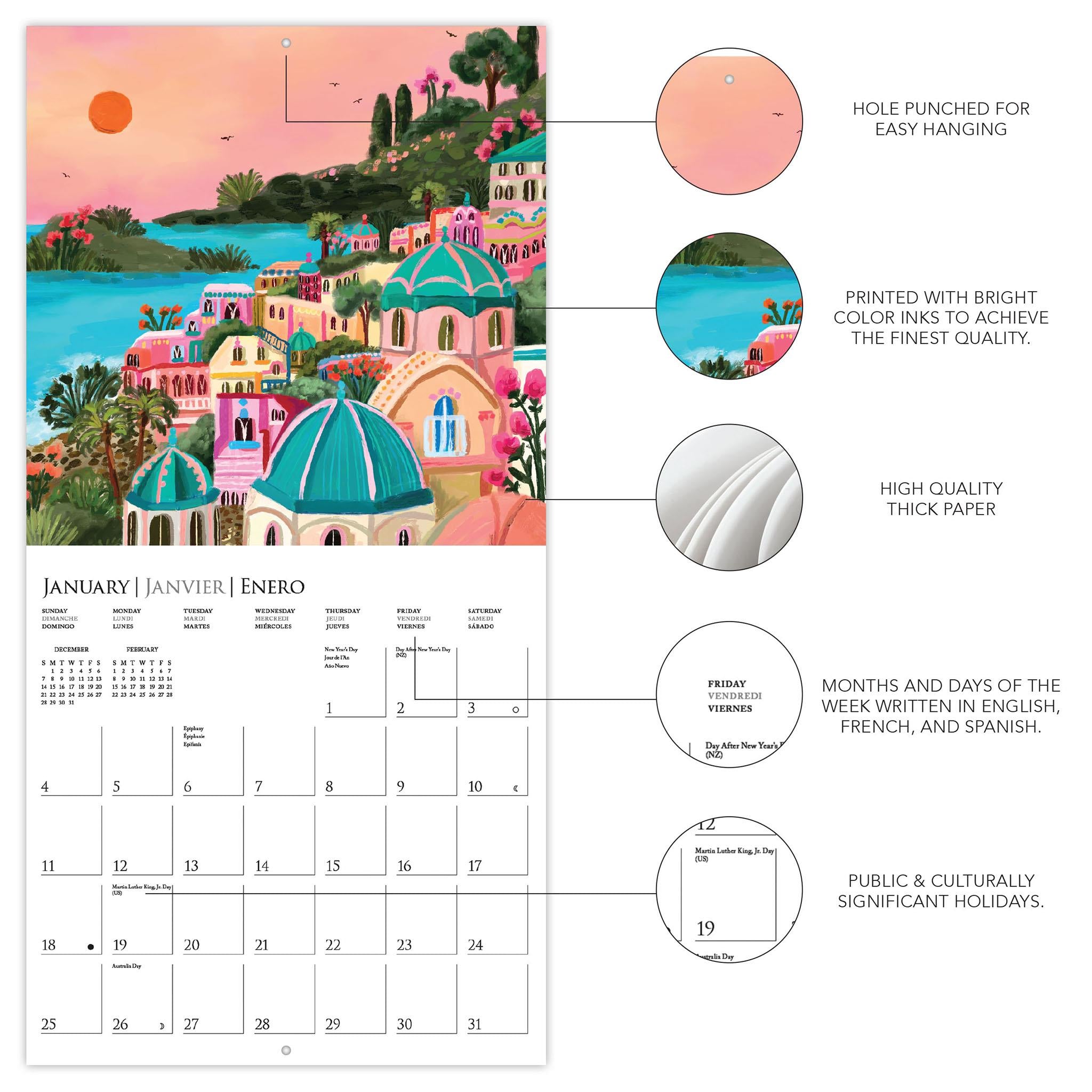 Around The World 2026 Wall Calendar - Online Only