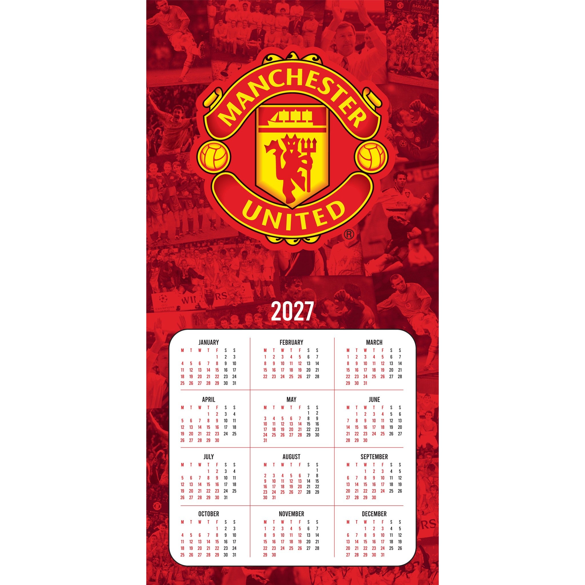 Manchester United 2027 Wall Calendar