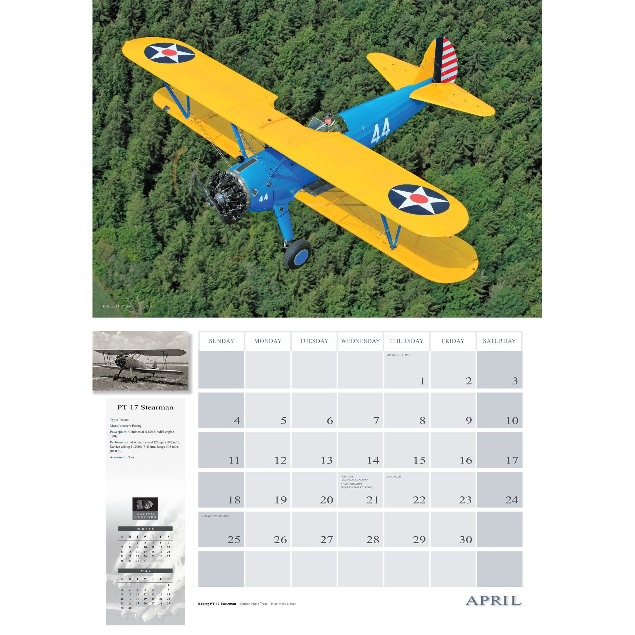Flying Legends 2027 Wall Calendar