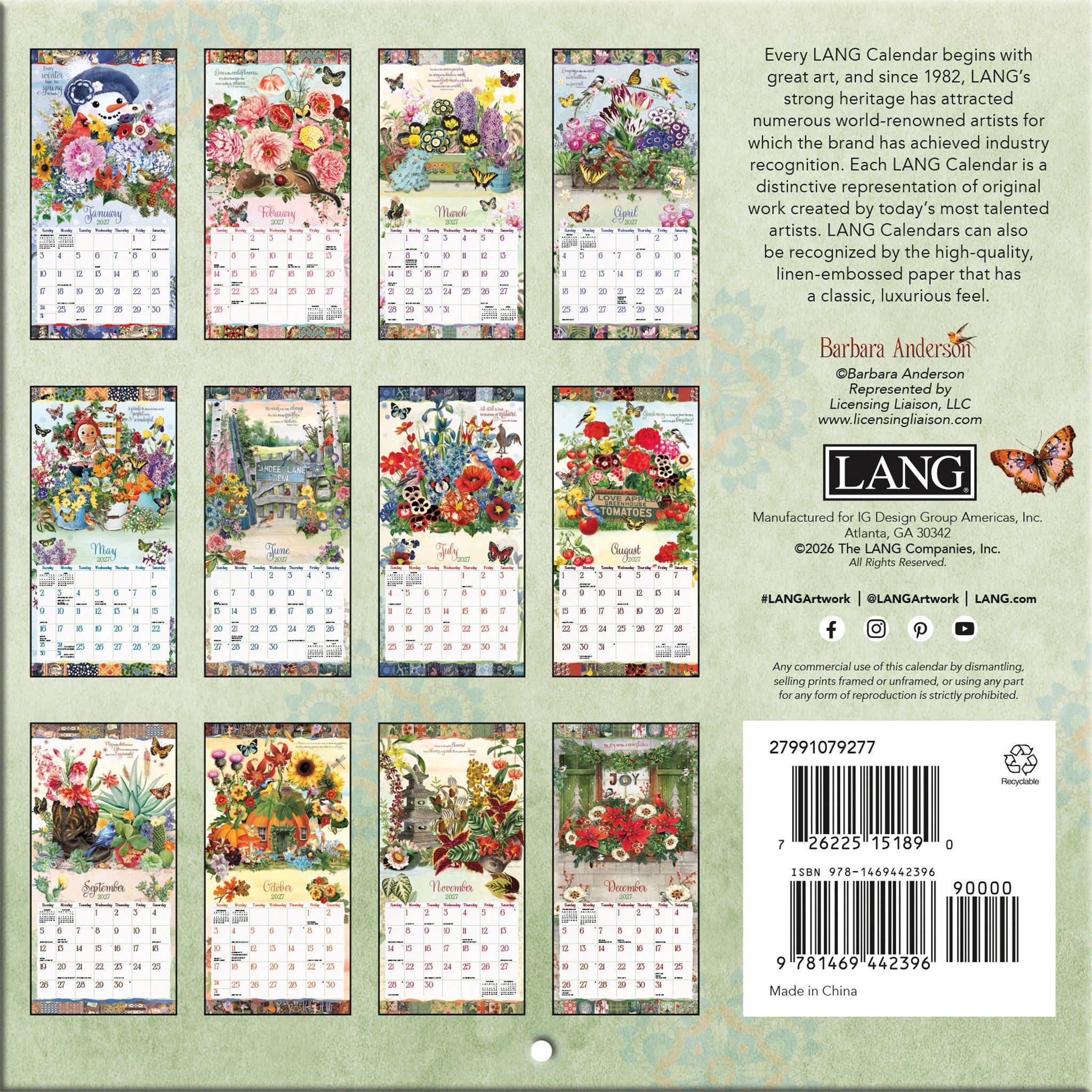 Garden Botanicals 2027 Mini Calendar