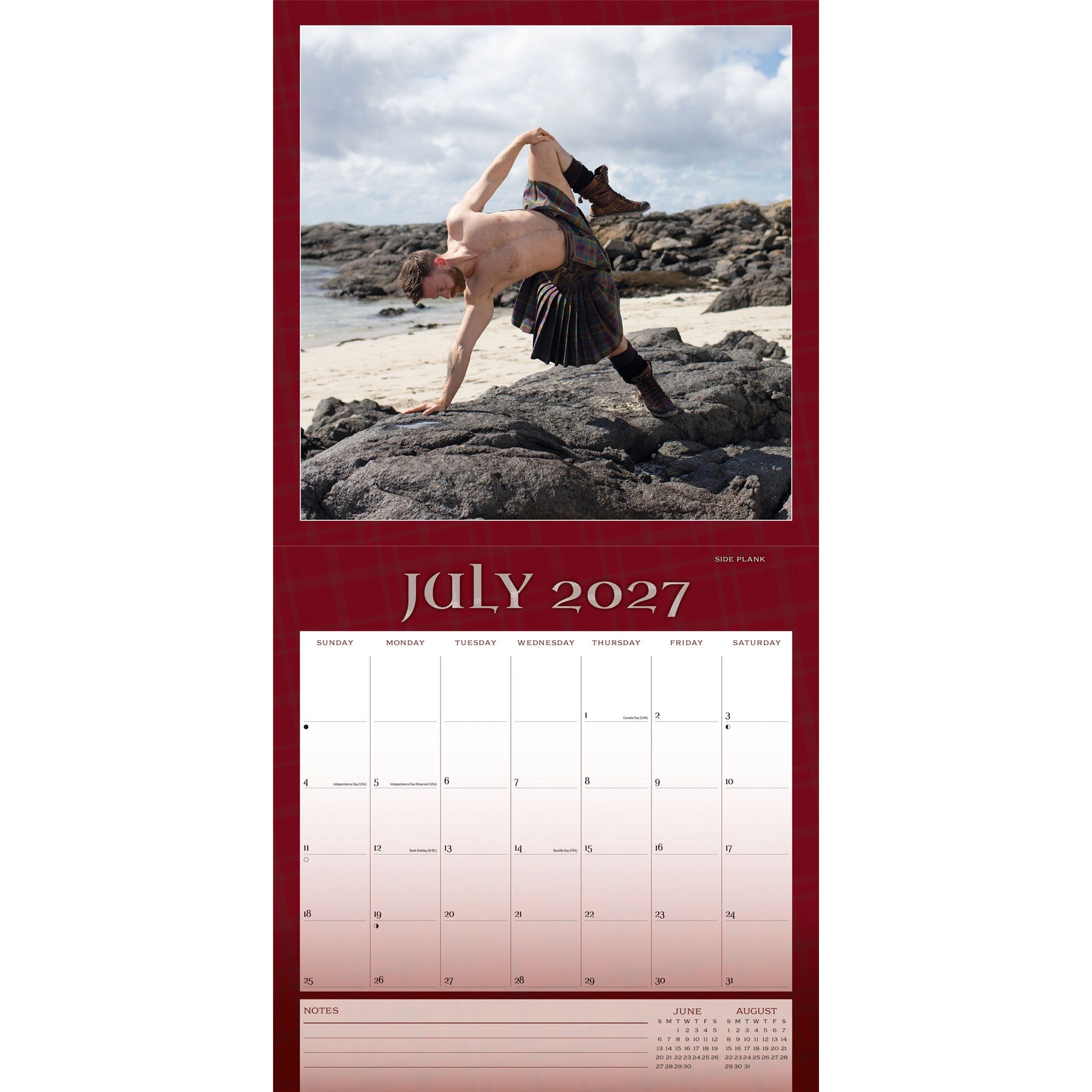 Kilted Yoga 2027 Wall Calendar
