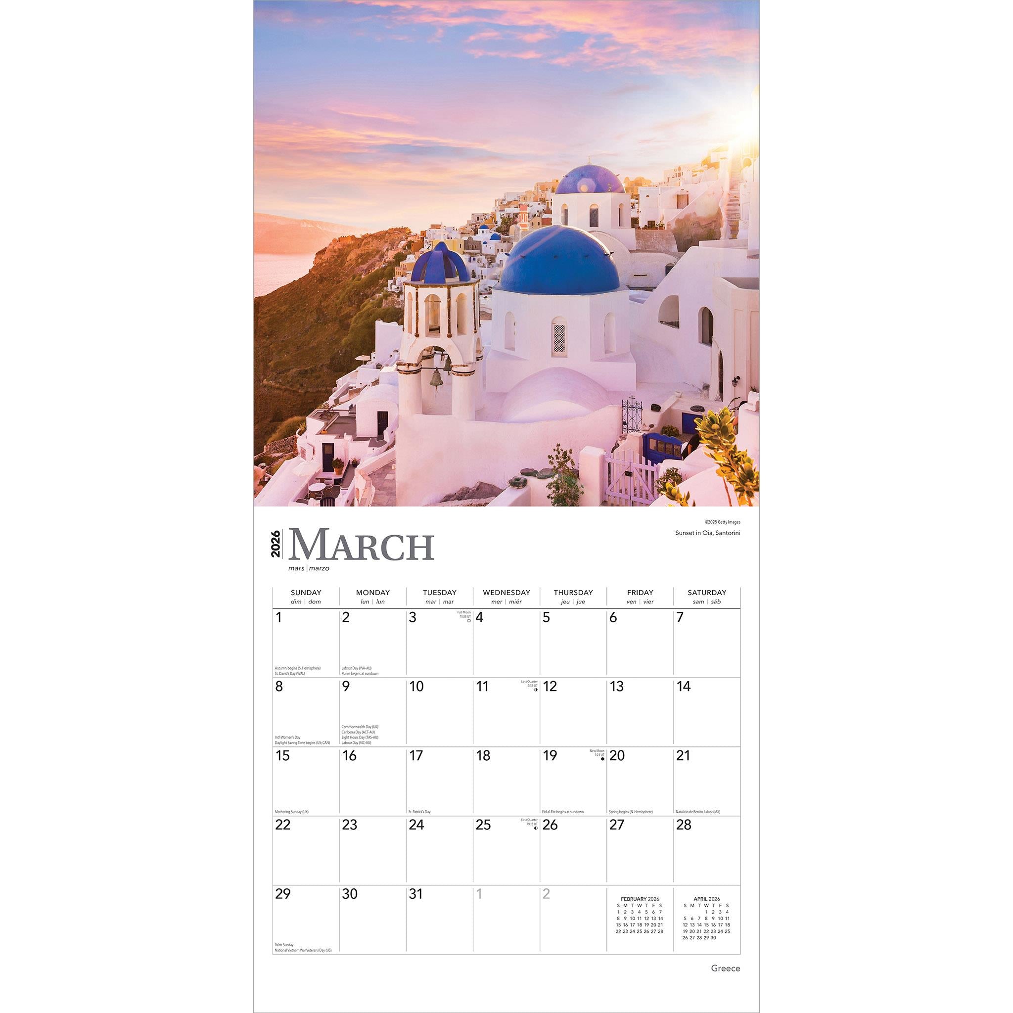 Greece 2026 Wall Calendar - Online Exclusive