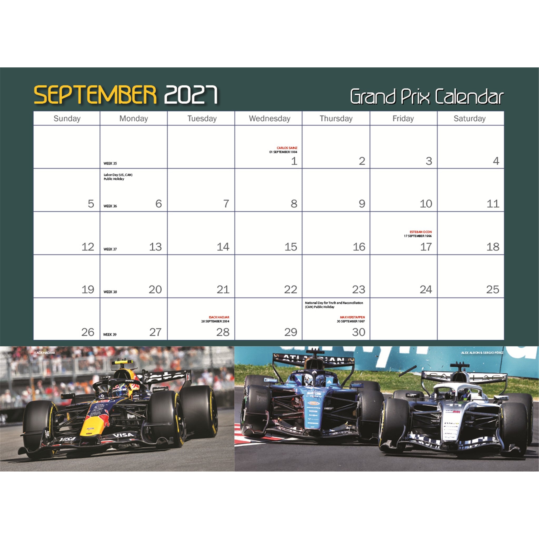 Autocourse Grand Prix 2027 Wall Calendar