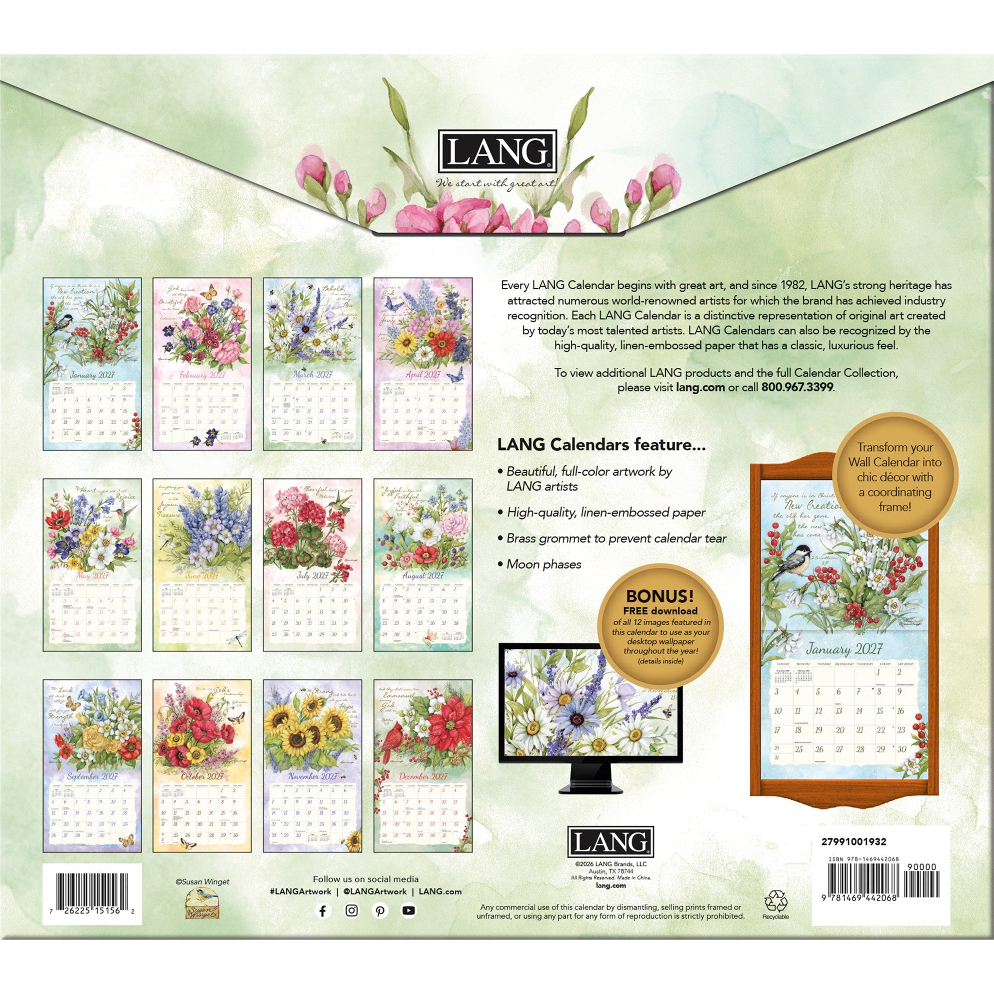 Nature's Grace 2027 Wall Calendar