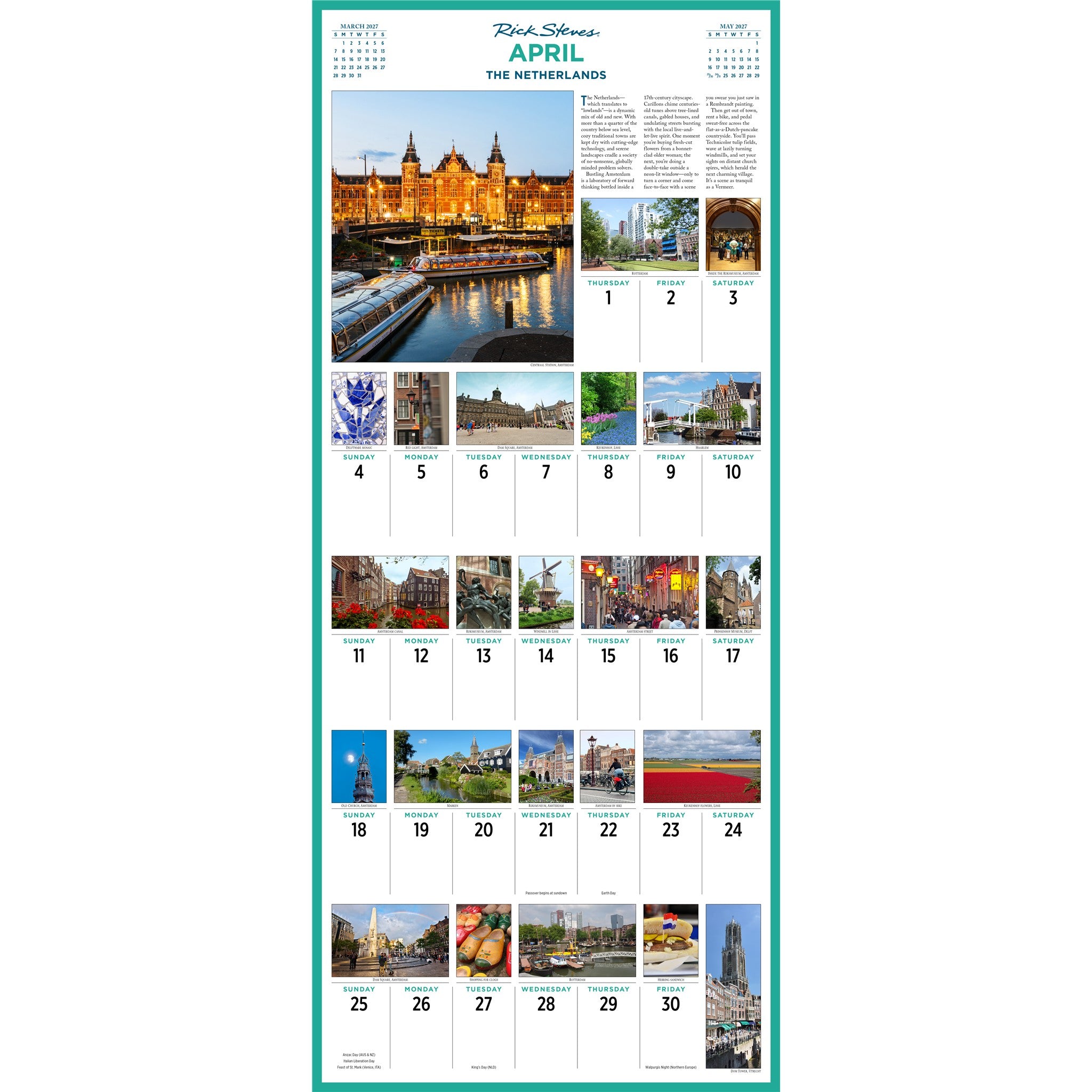 Rick Steves' Europe 365 2027 Wall Calendar