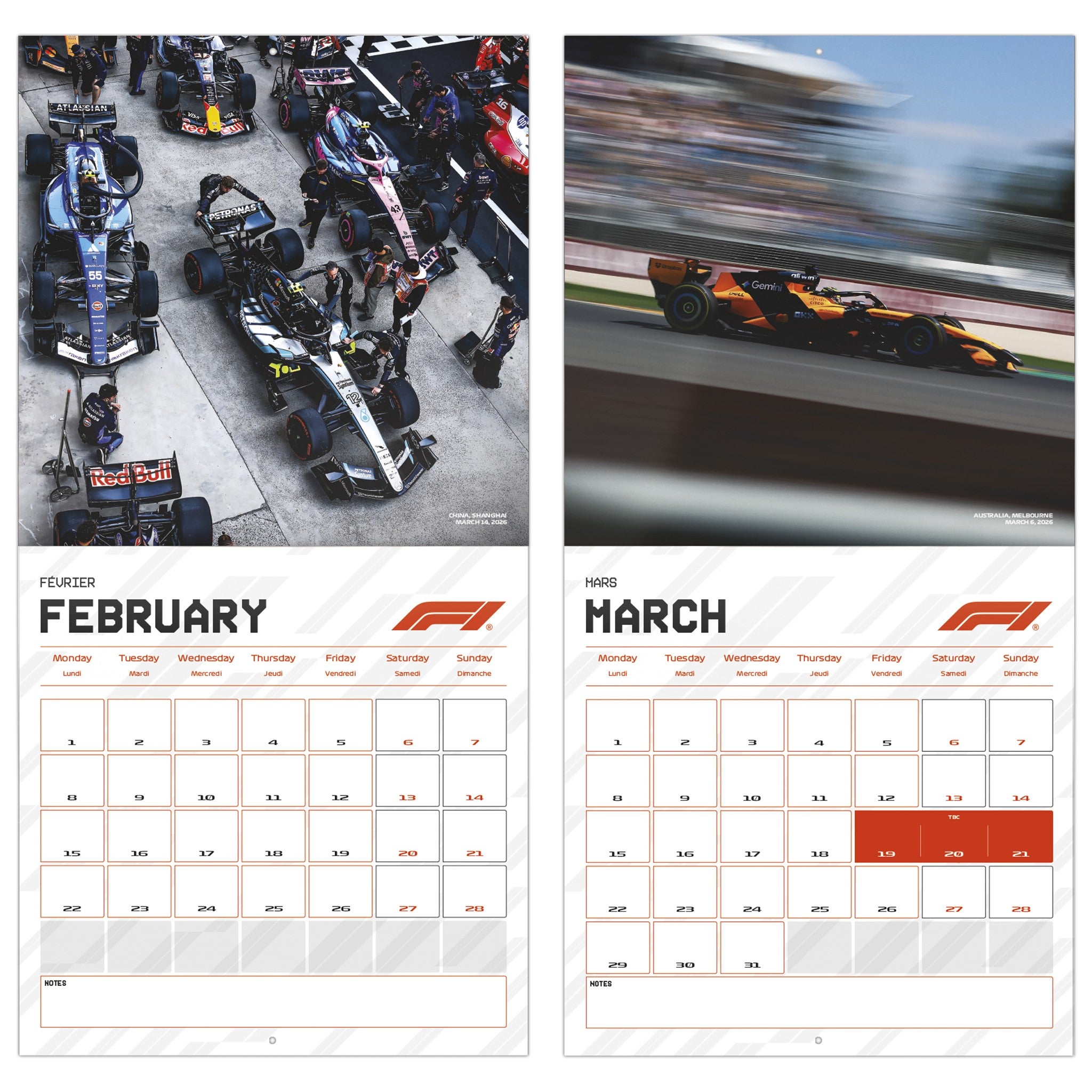 McLaren Racing 2027 Wall Calendar