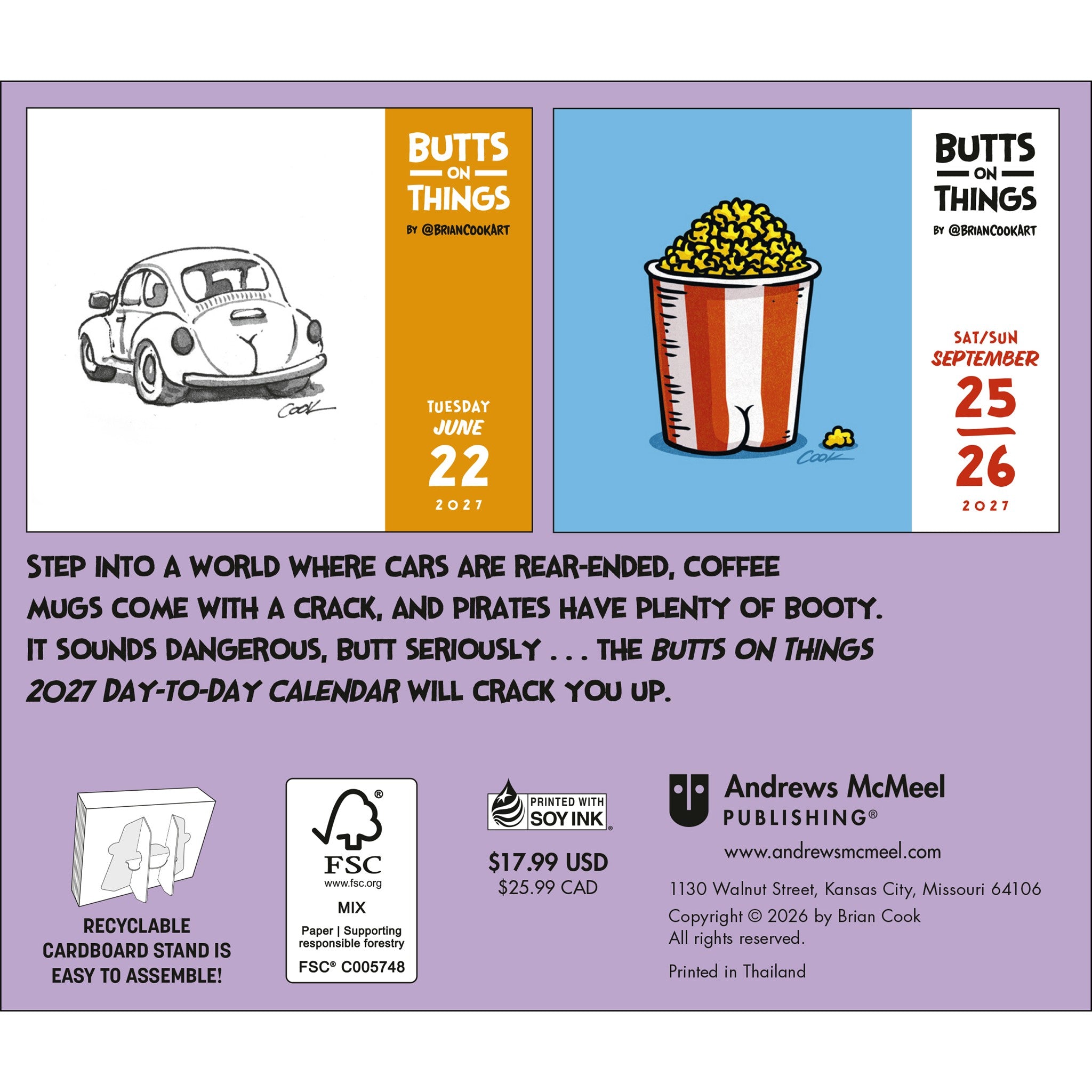 Butts on Things 2027 Box Calendar