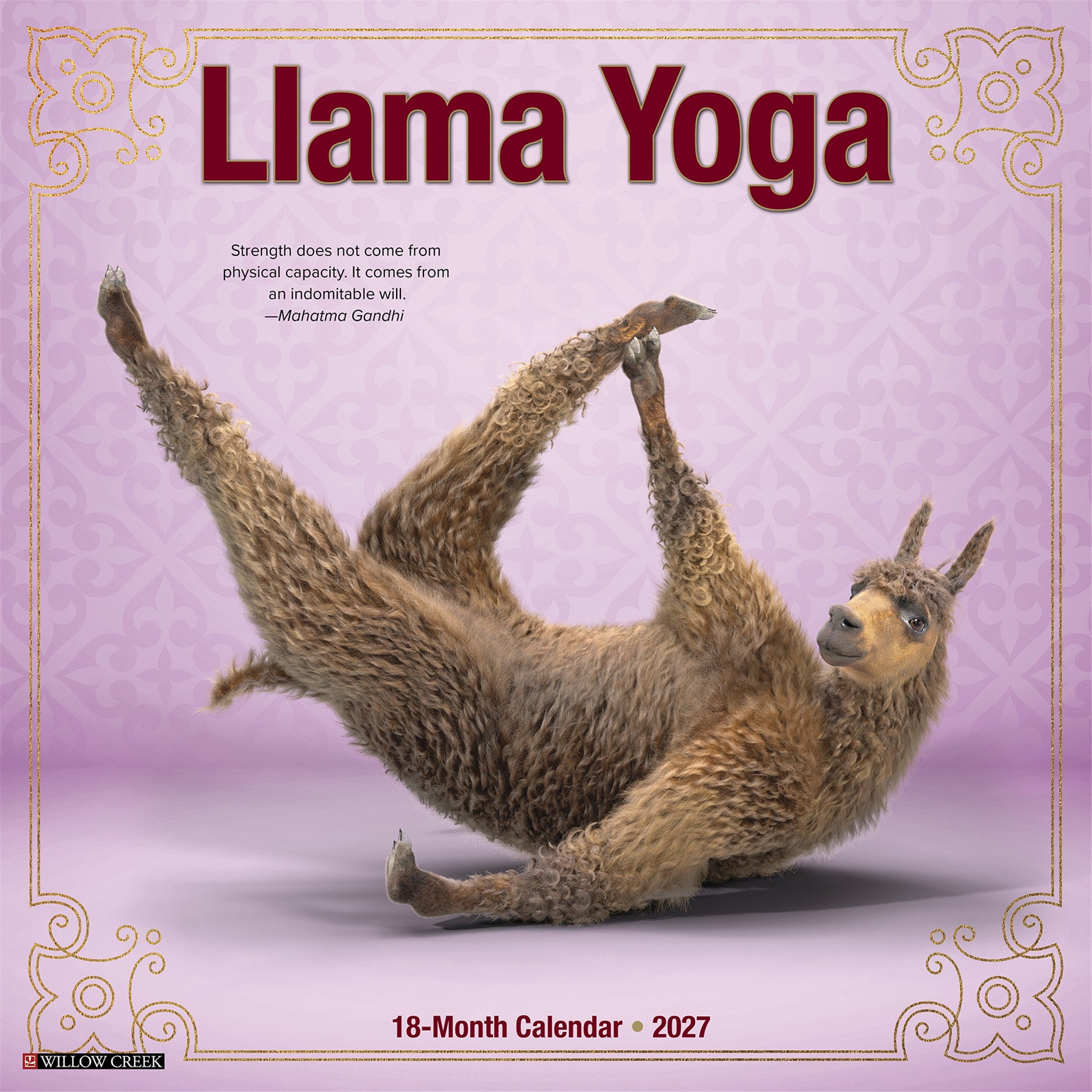 Llama Yoga 2027 Wall Calendar