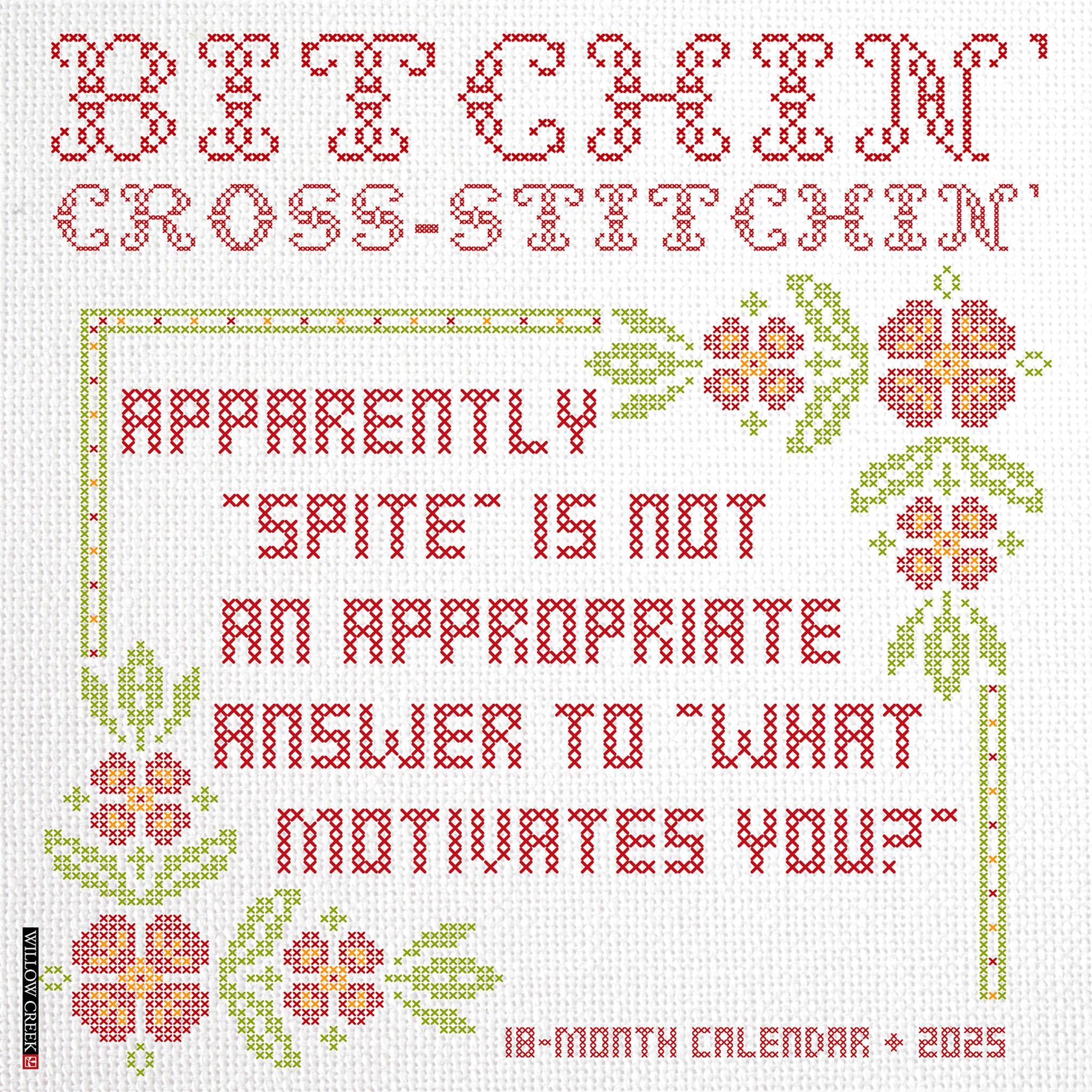 Bitchin Cross Stitchin Wall 2025 Calendar