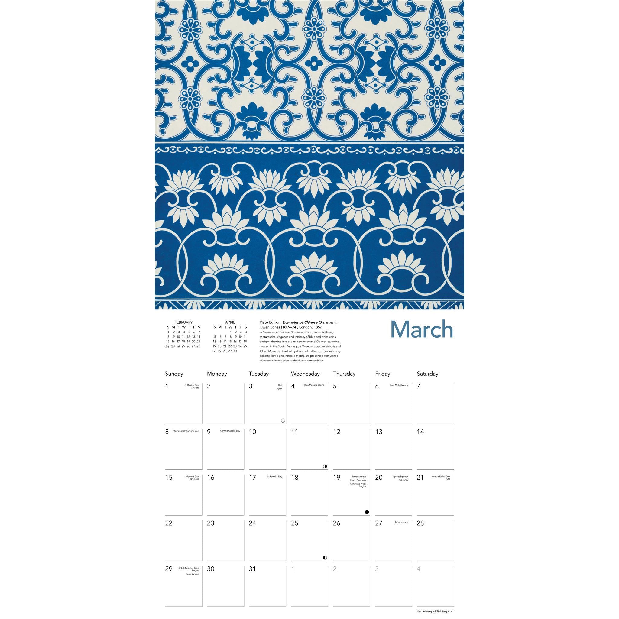 V&A: True Blue 2026 Wall Calendar - Online Only