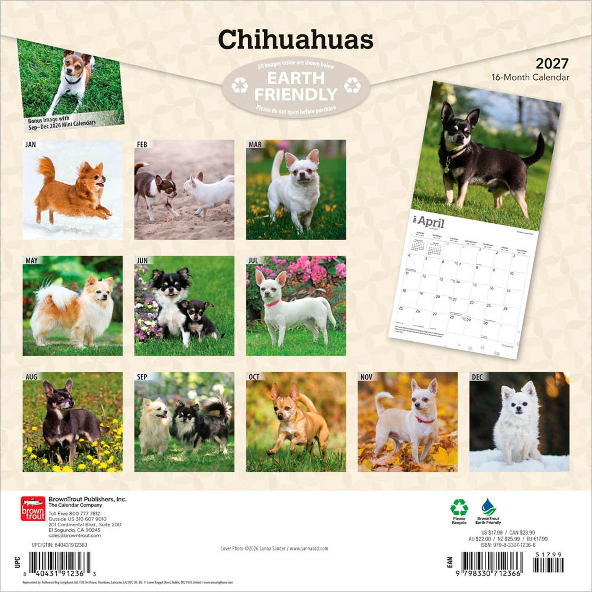 Chihuahuas 2027 Wall Calendar