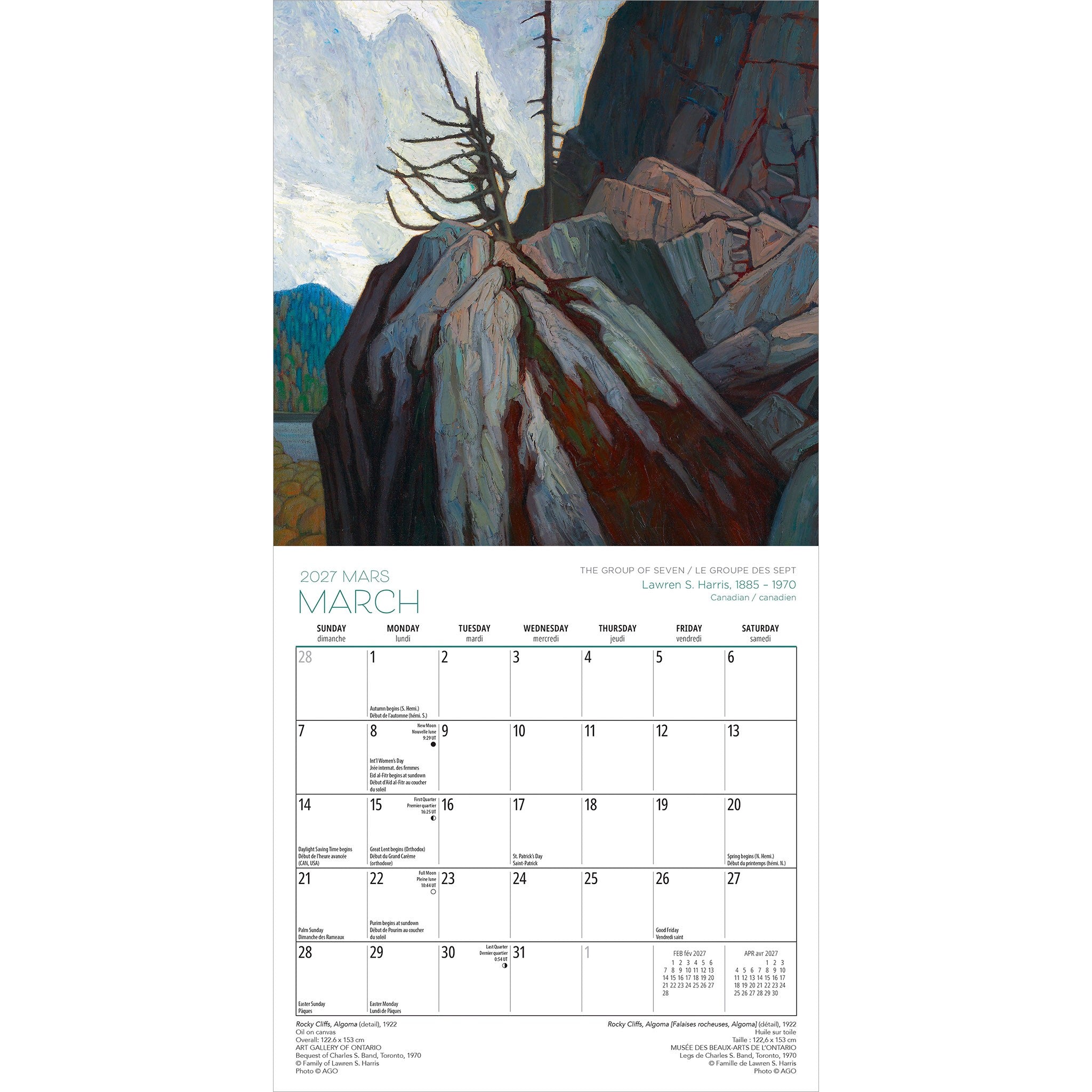 The Group of Seven / Le Groupe des Sept Art Gallery of Ontario 2027 Mini Calendar - Online Only
