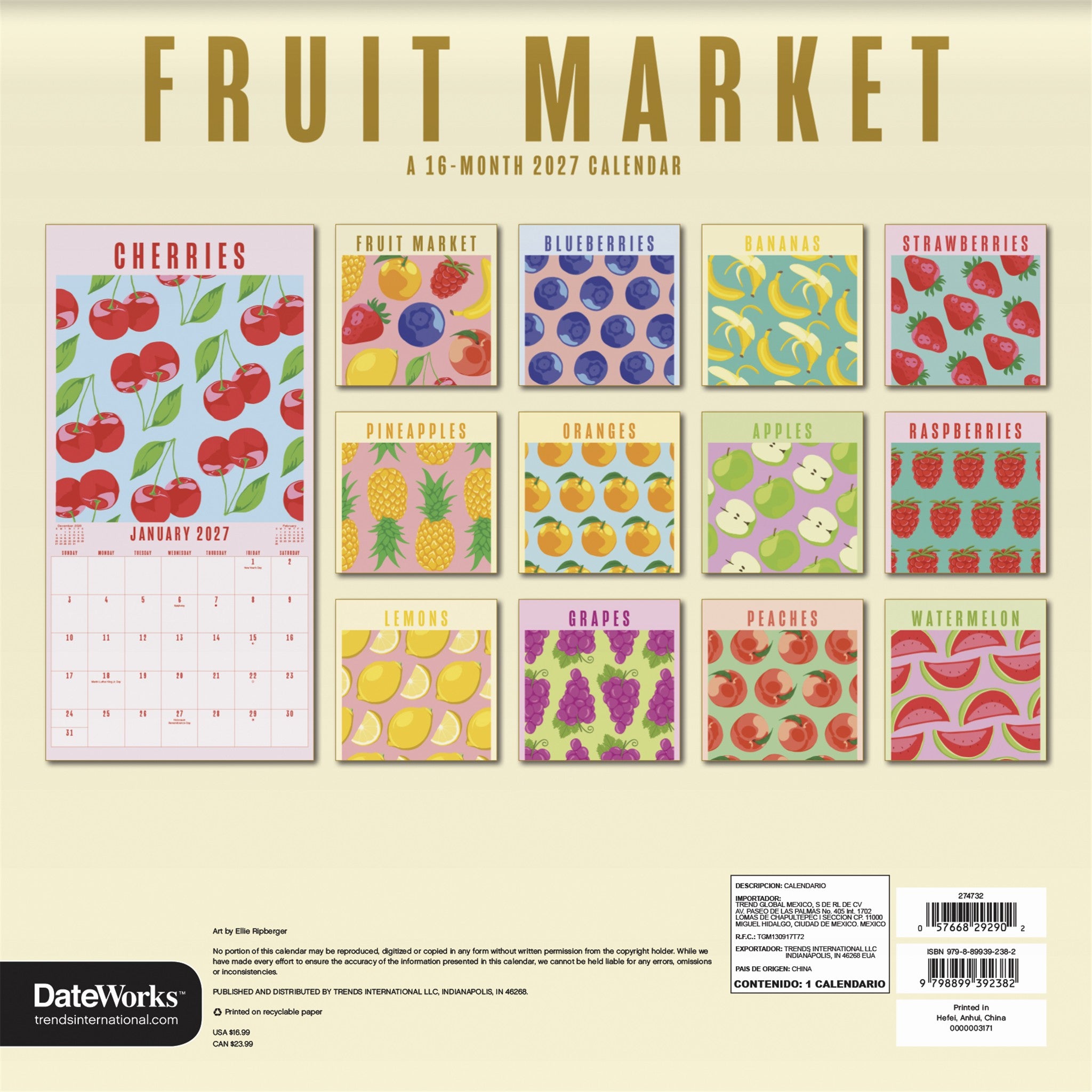 Fruit Market 2027 Wall Calendar - Online Only