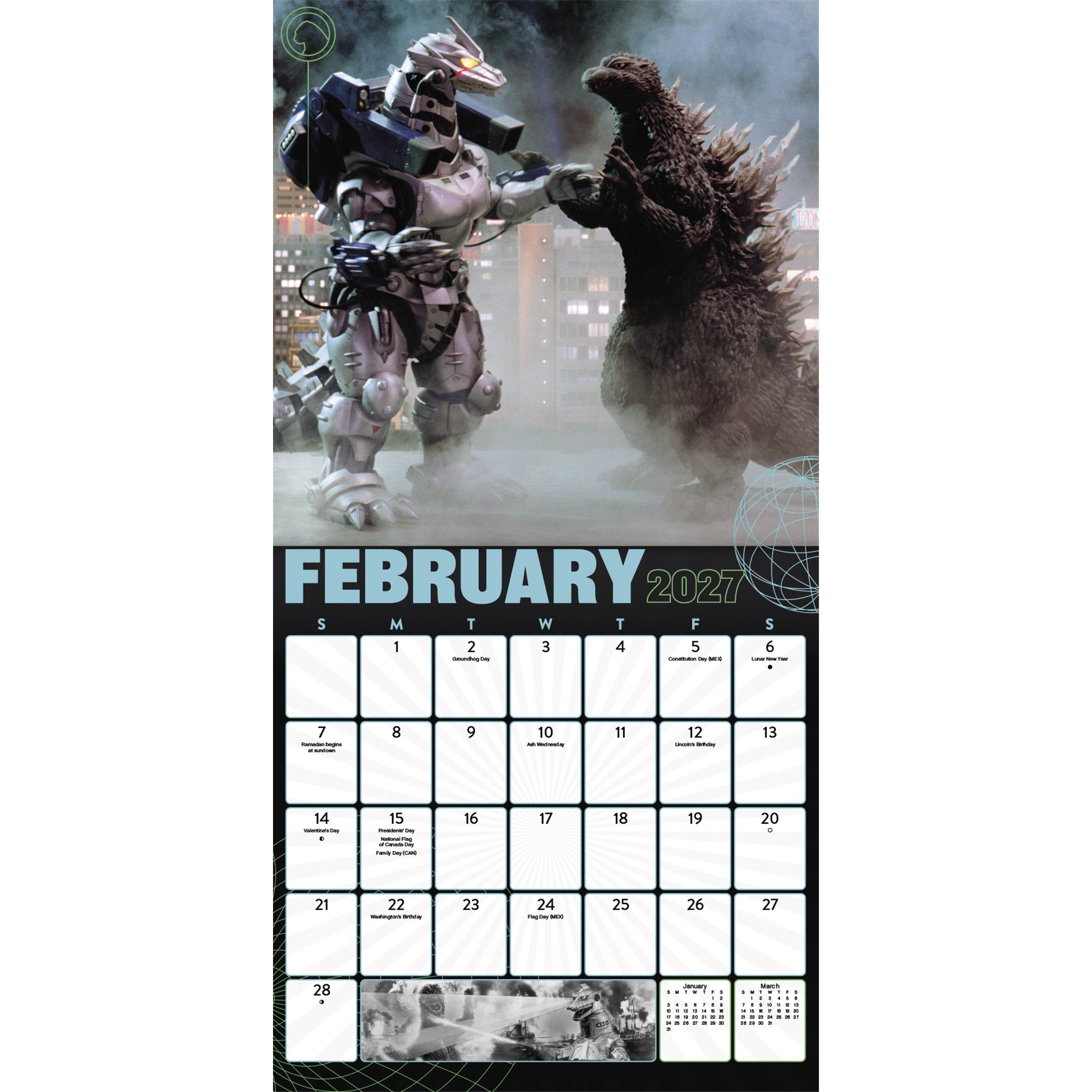 Godzilla Classic Exclusive with Print 2027 Wall Calendar - Online Only