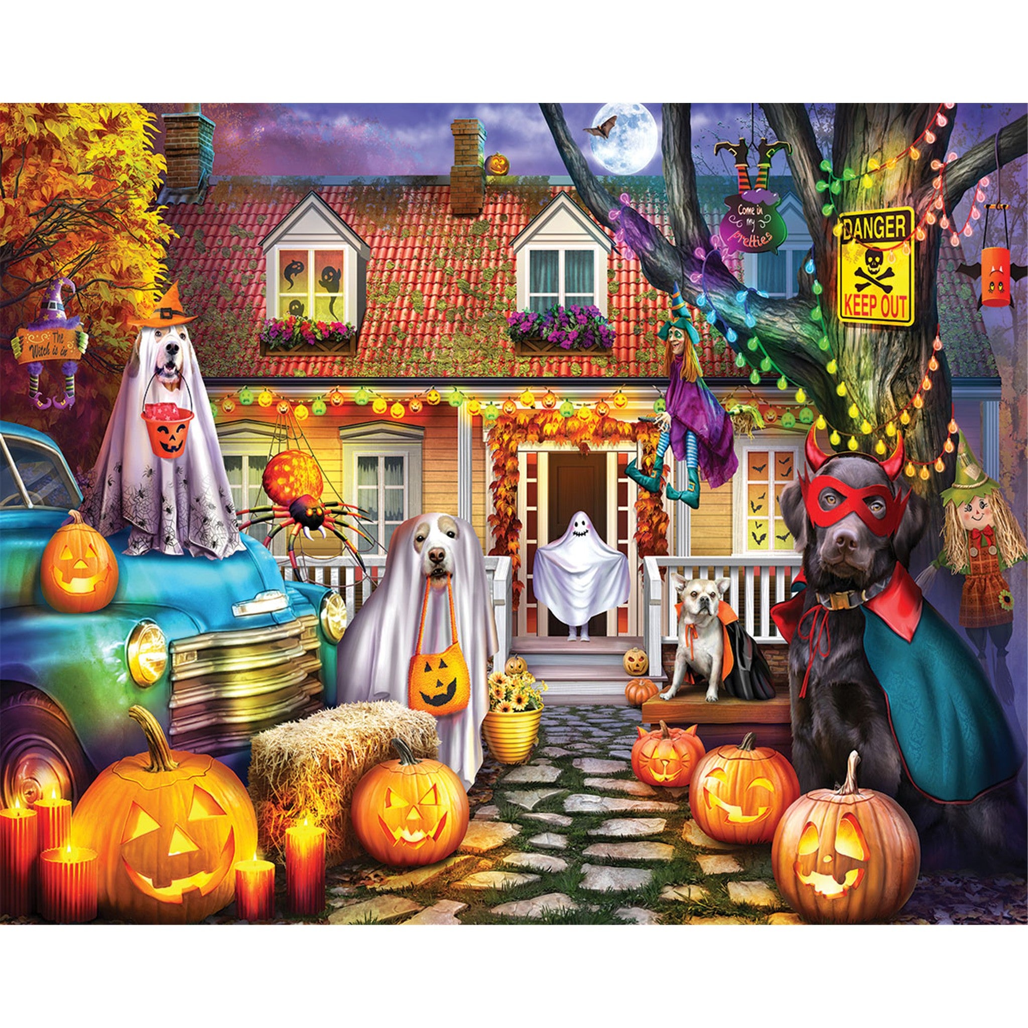 Halloween Dog House 1000 Piece Puzzle - Online Only