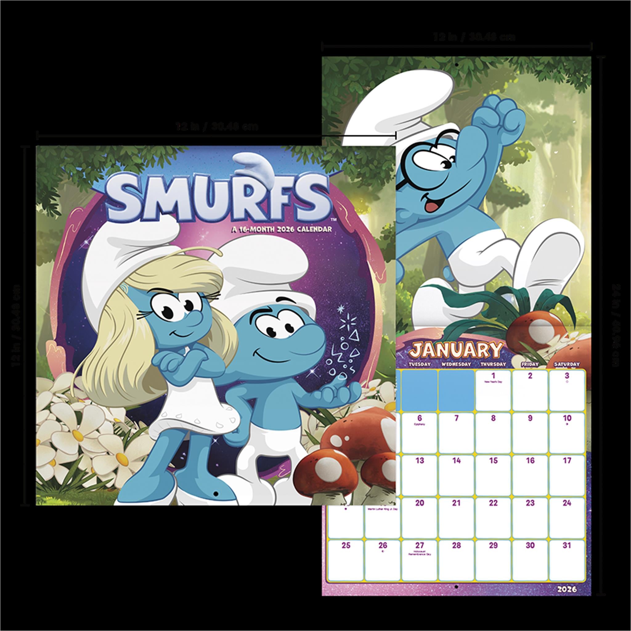 Smurfs 2 2026 Wall Calendar - Online Only