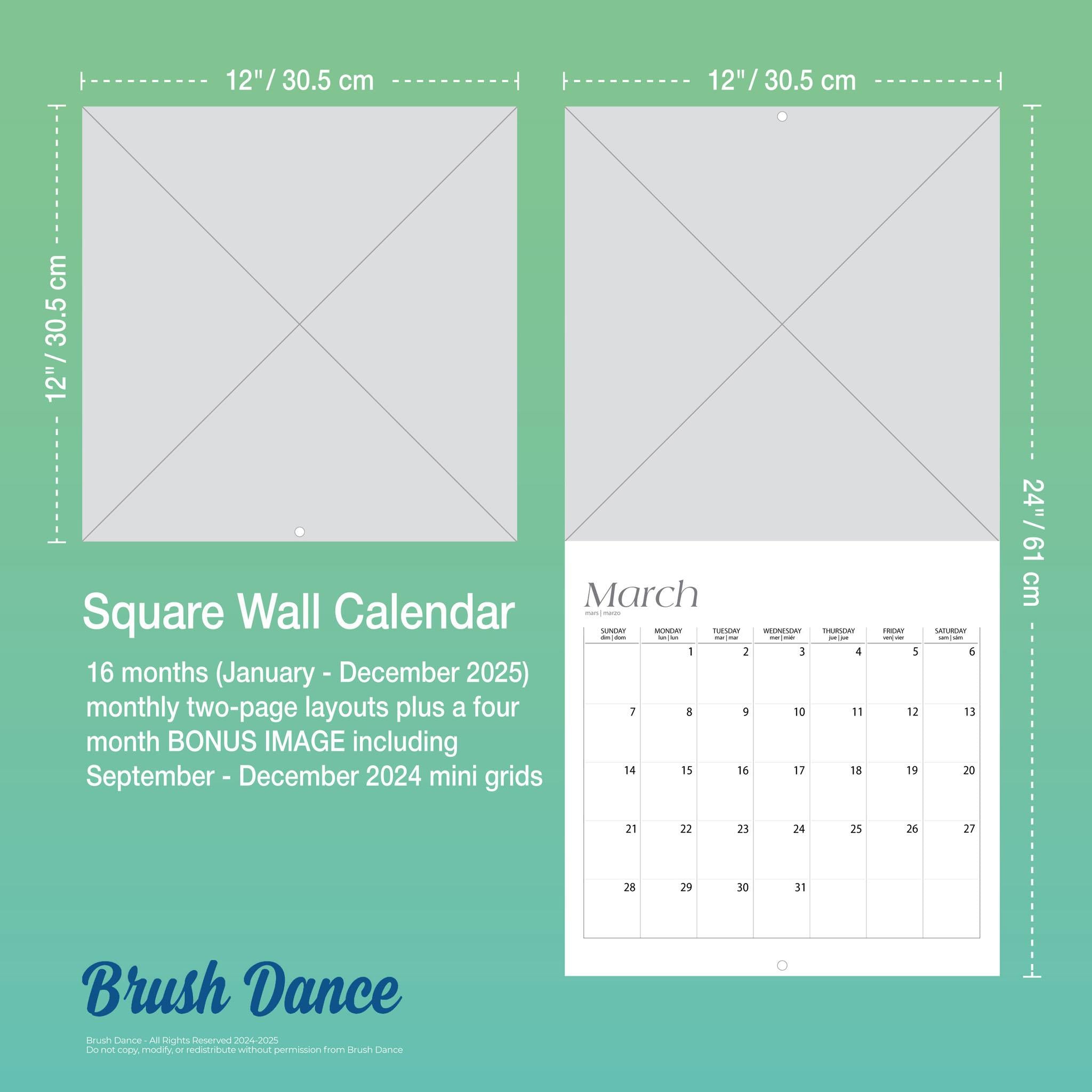 But First Coffee Wall 2025 Calendar