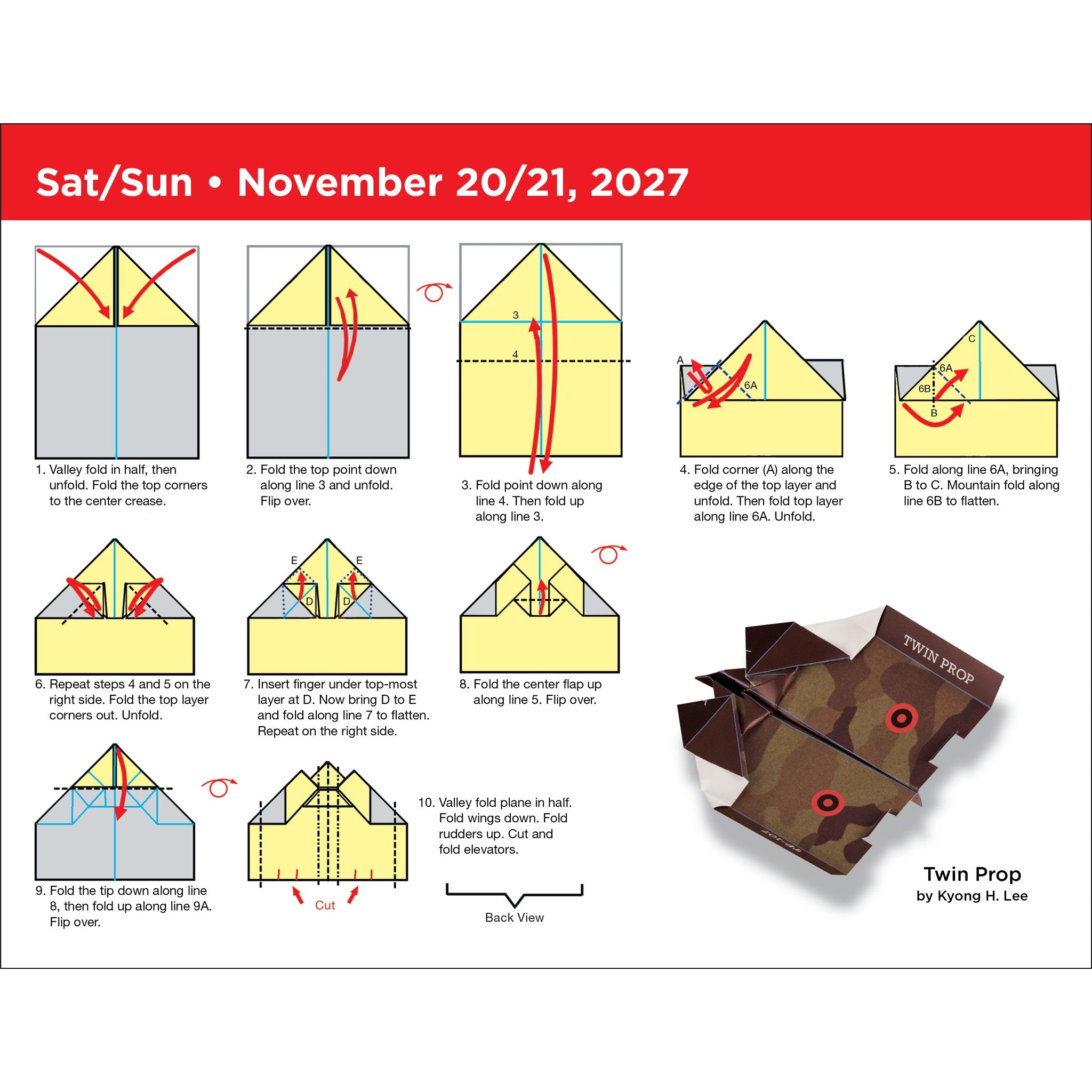 Paper Airplane Fold-A-Day 2027 Box Calendar