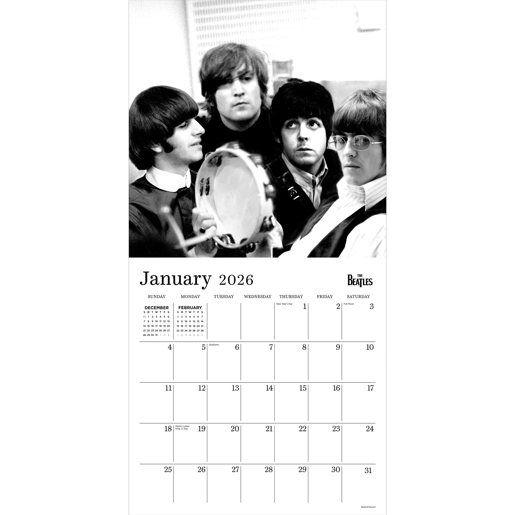 The Beatles Black and White 2026 Wall Calendar - Online Only