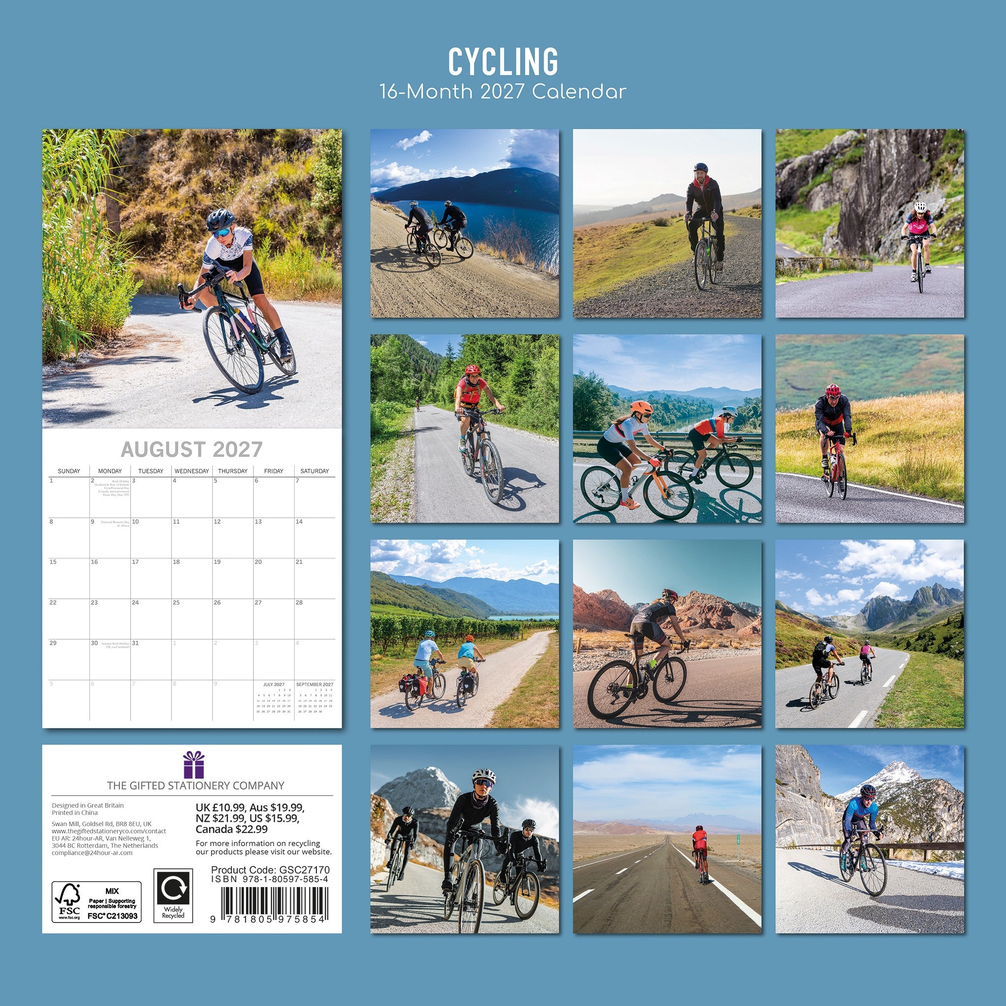 Cycling 2027 Wall Calendar