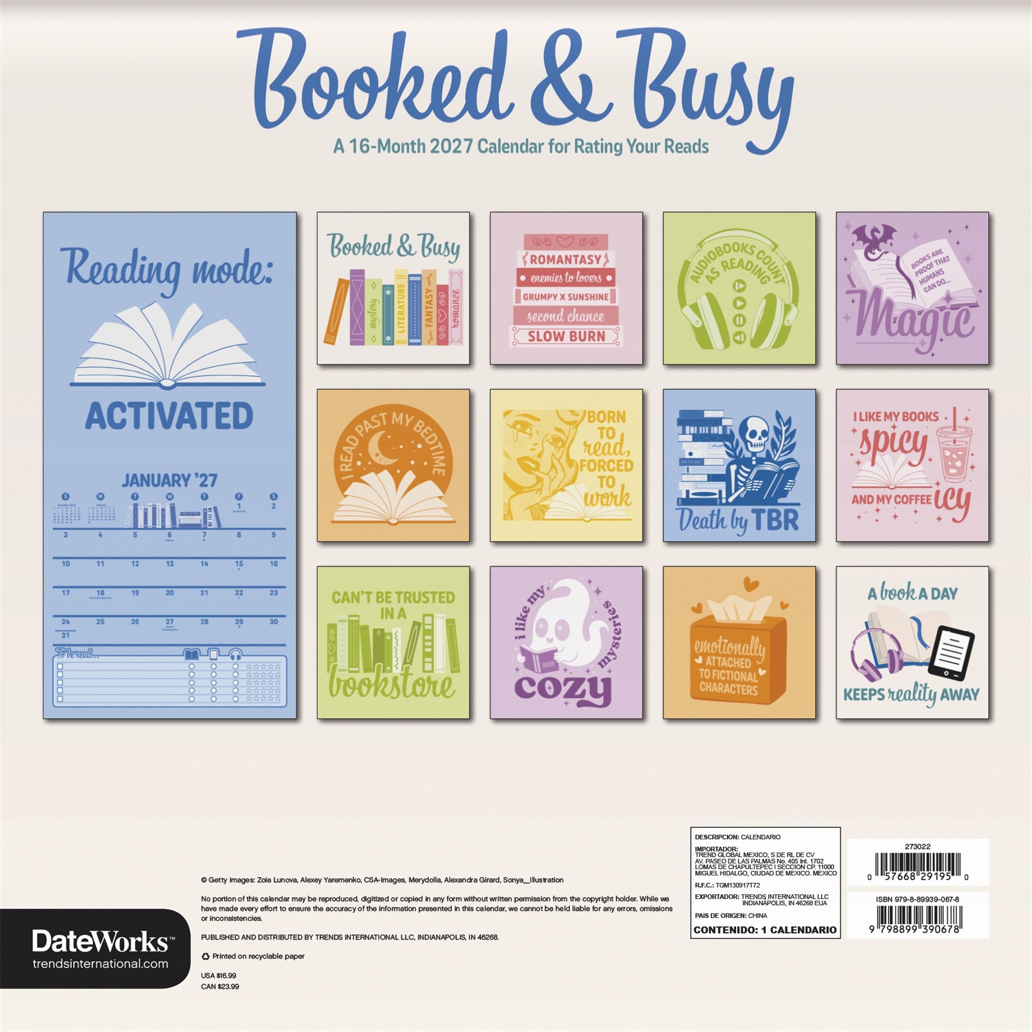 Booked and Busy 2027 Wall Calendar