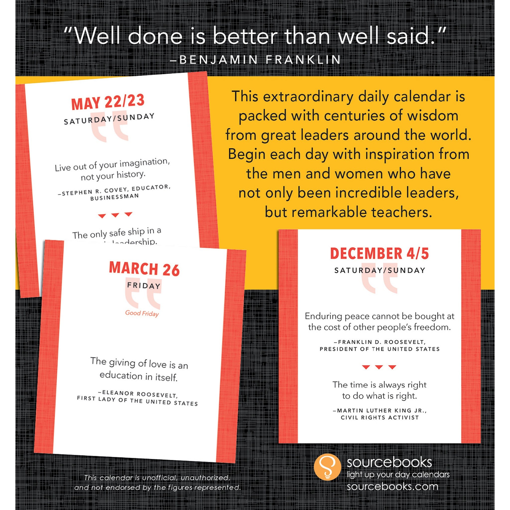 Great Quotes From Great Leaders 2027 Box Calendar - Online Only