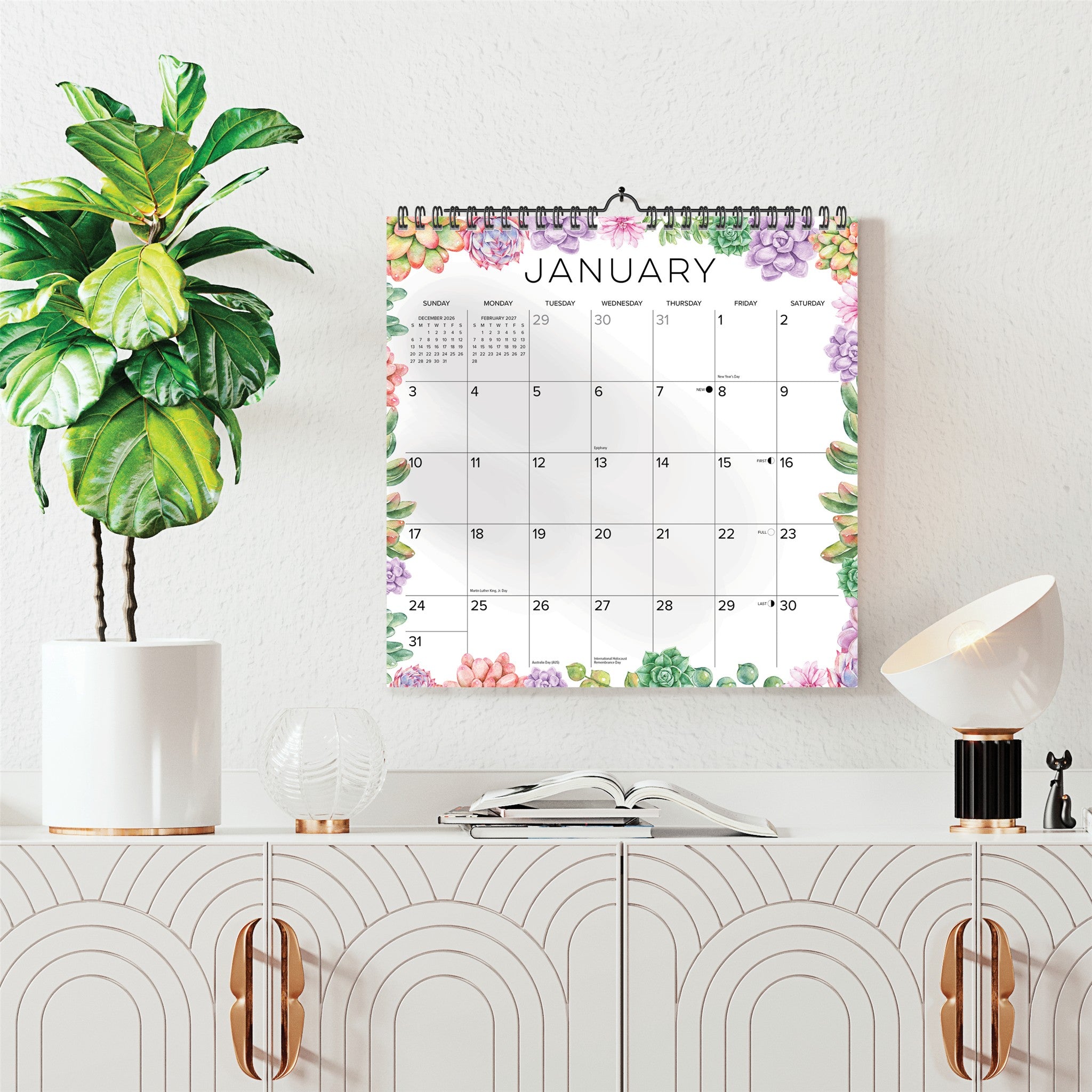 Succulents 2027 Spiral Wall Calendar