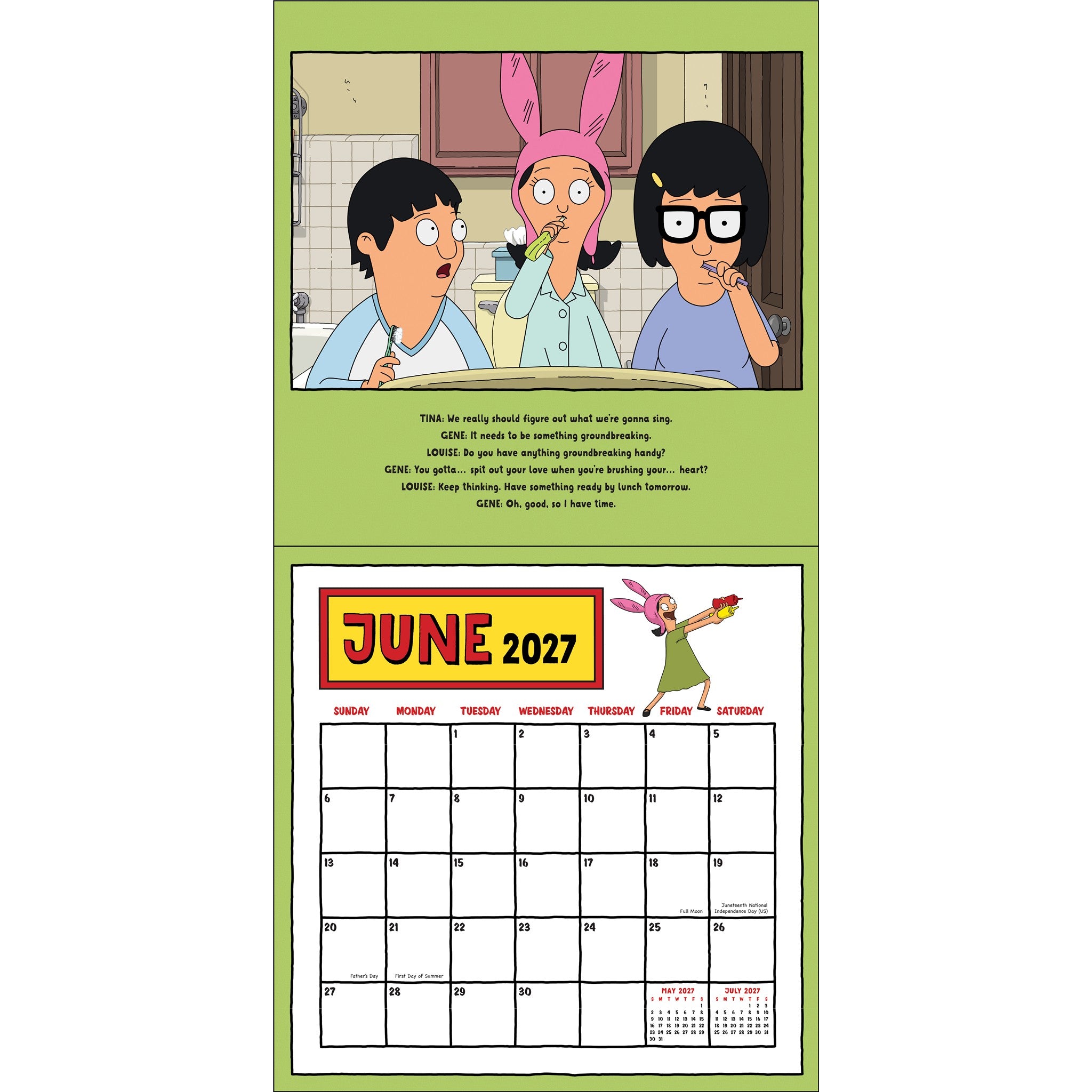 Bob's Burgers 2027 Wall Calendar