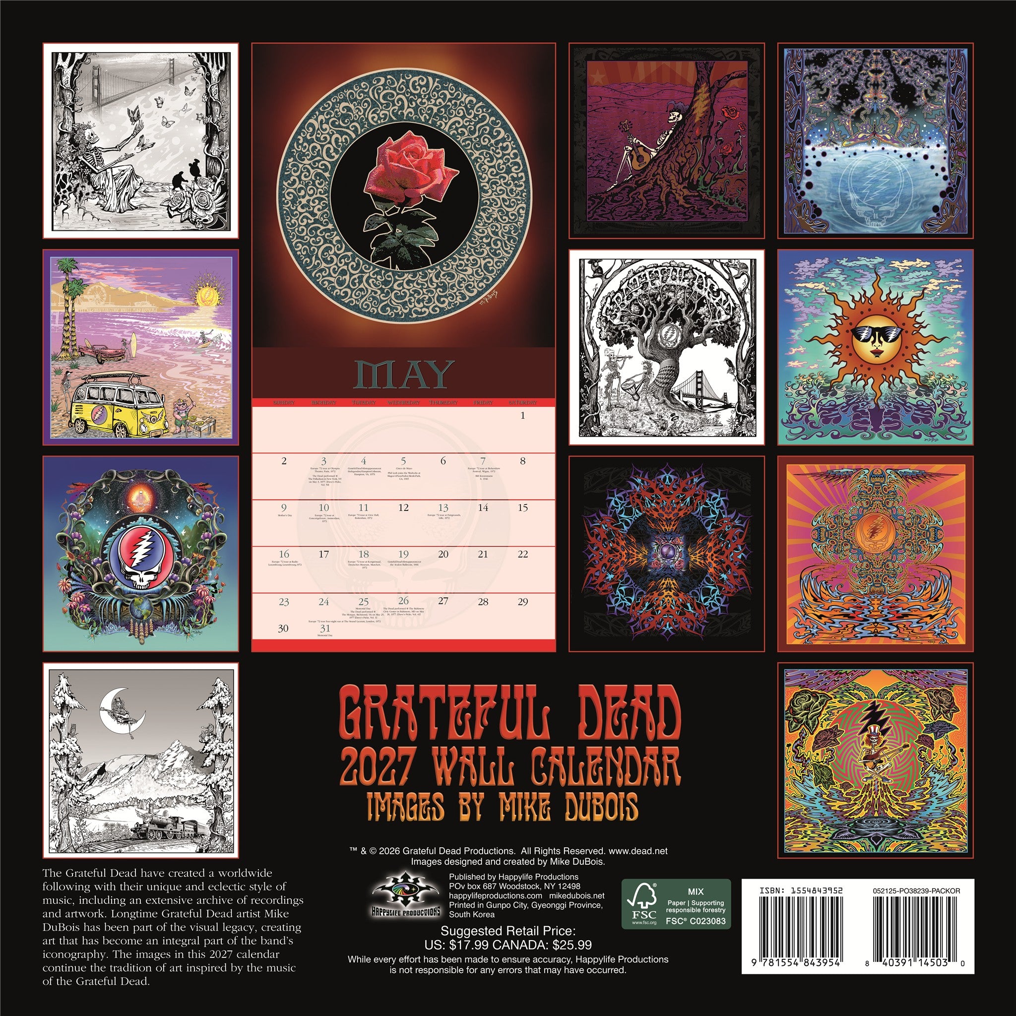 Grateful Dead 2027 Wall Calendar